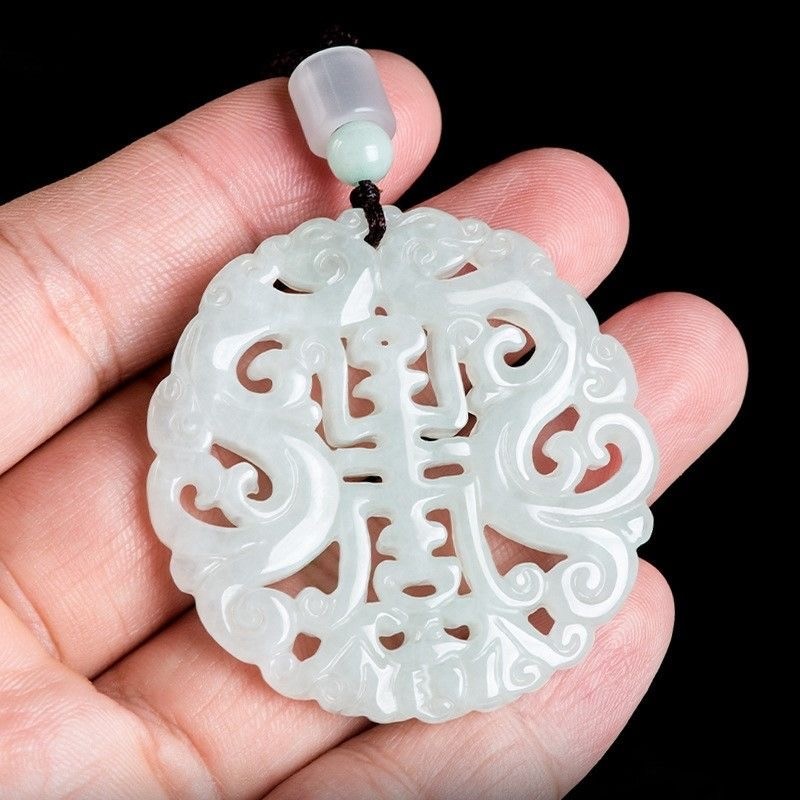Real Grade A Natural White Jade Jadeite Women Plum blossom Peace Pendant