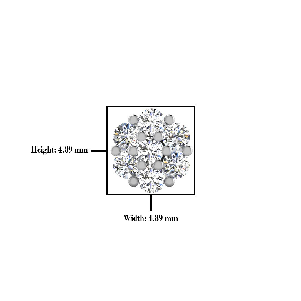 Solid 18K White Gold Men’s Single Stud Earring 0.11 Ct Natural Diamonds Earring