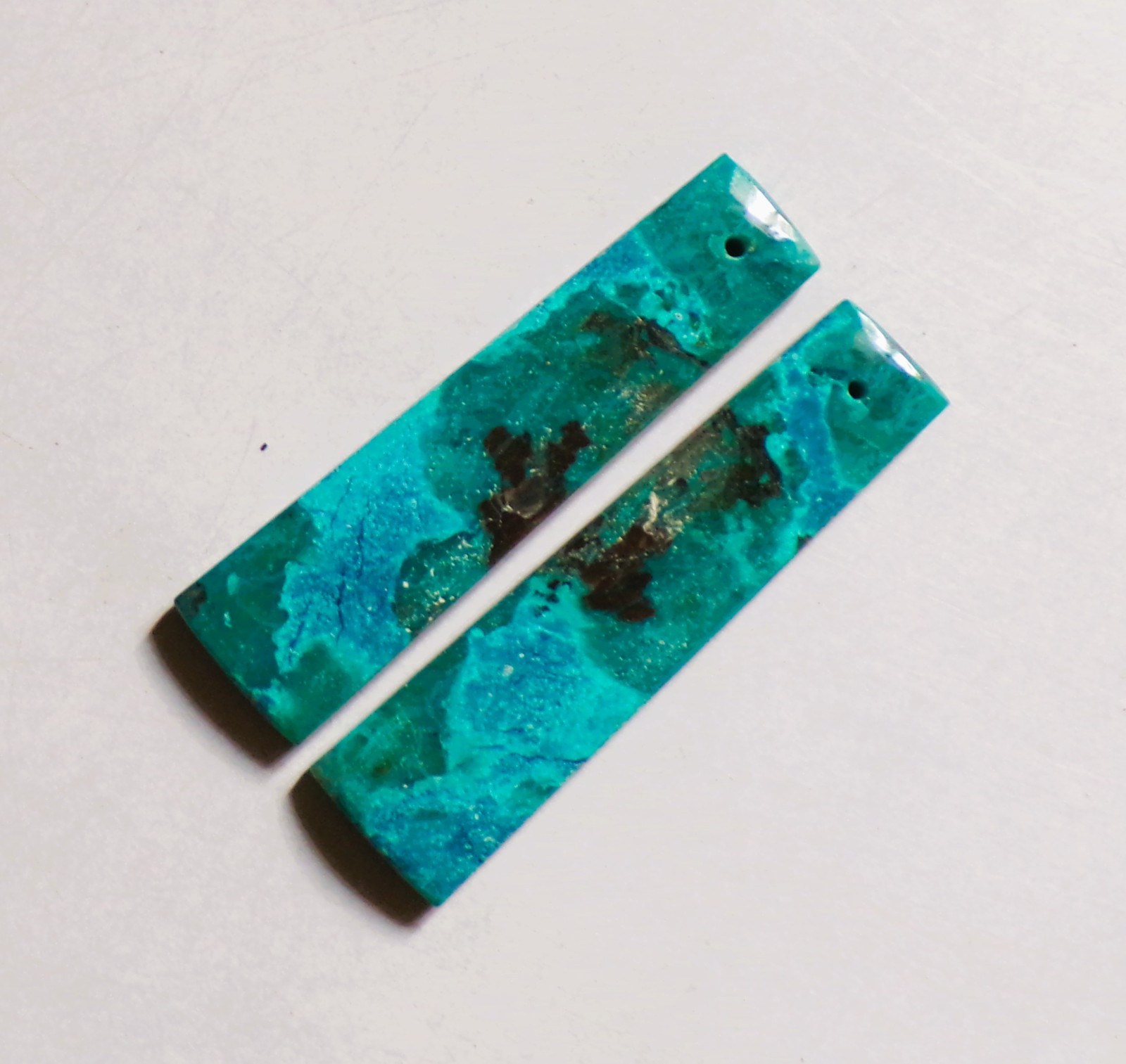 43.10 Cts Natural Shattuckite Drilled Cabochon Match Pair Gemstone 44X11MM S39