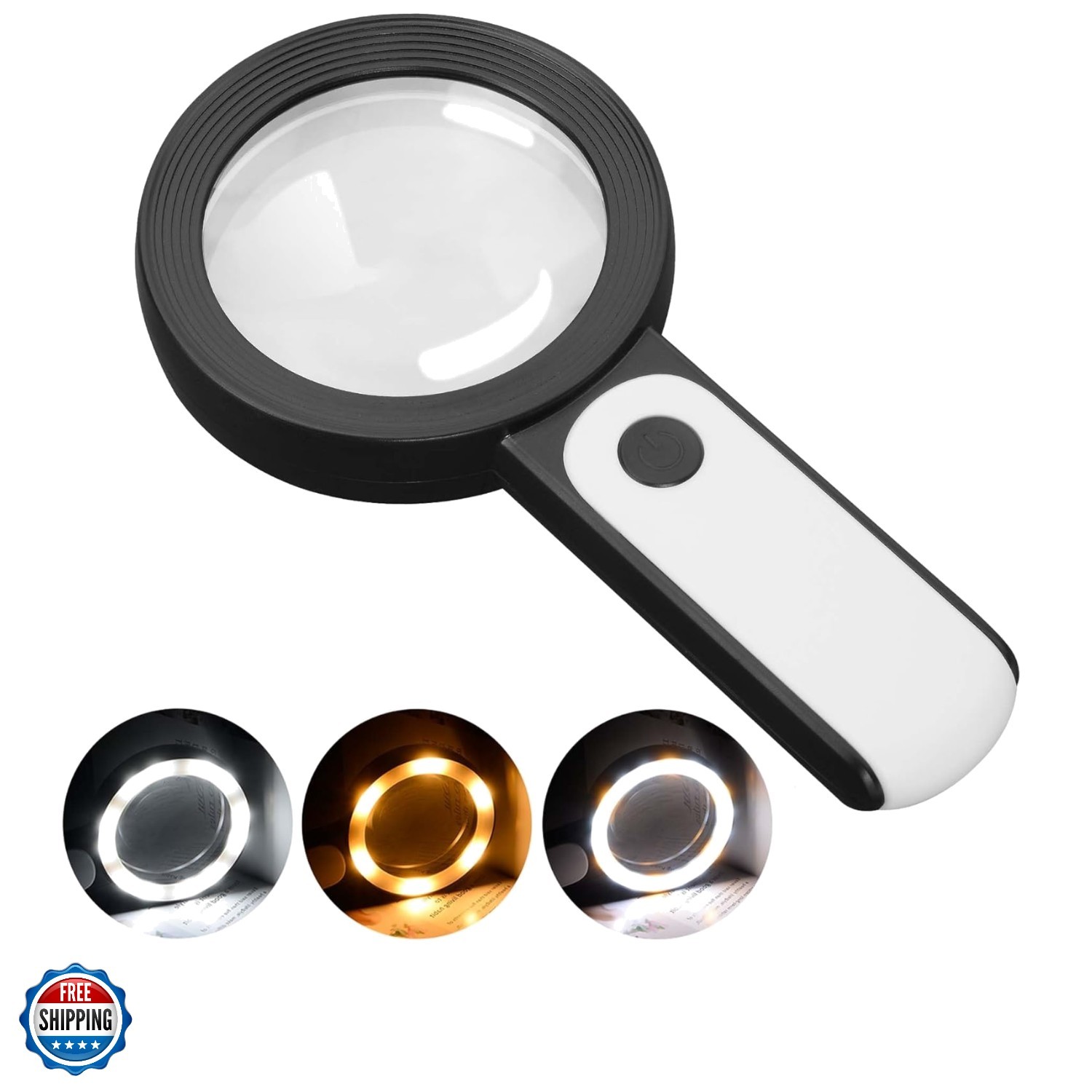 Magnifying Glass with Light, 30X Handheld Large Magnifying Glass 18LED Cold a…