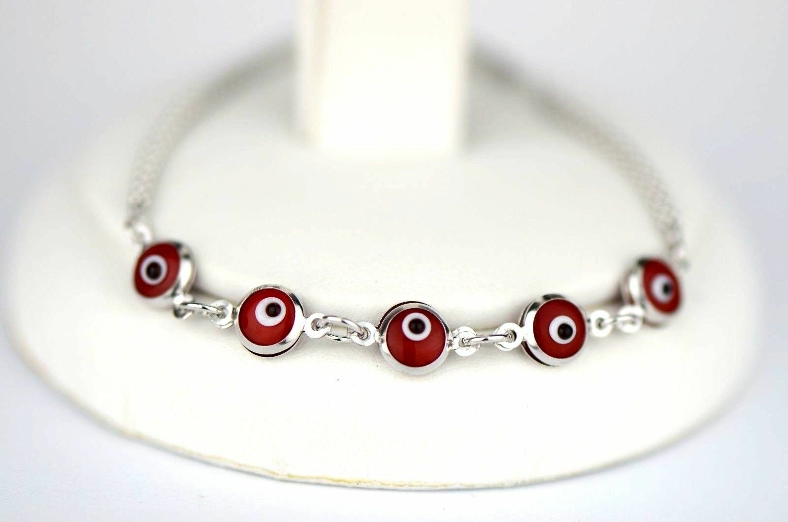 14k Yellow or White Gold Evil Eye Bracelet