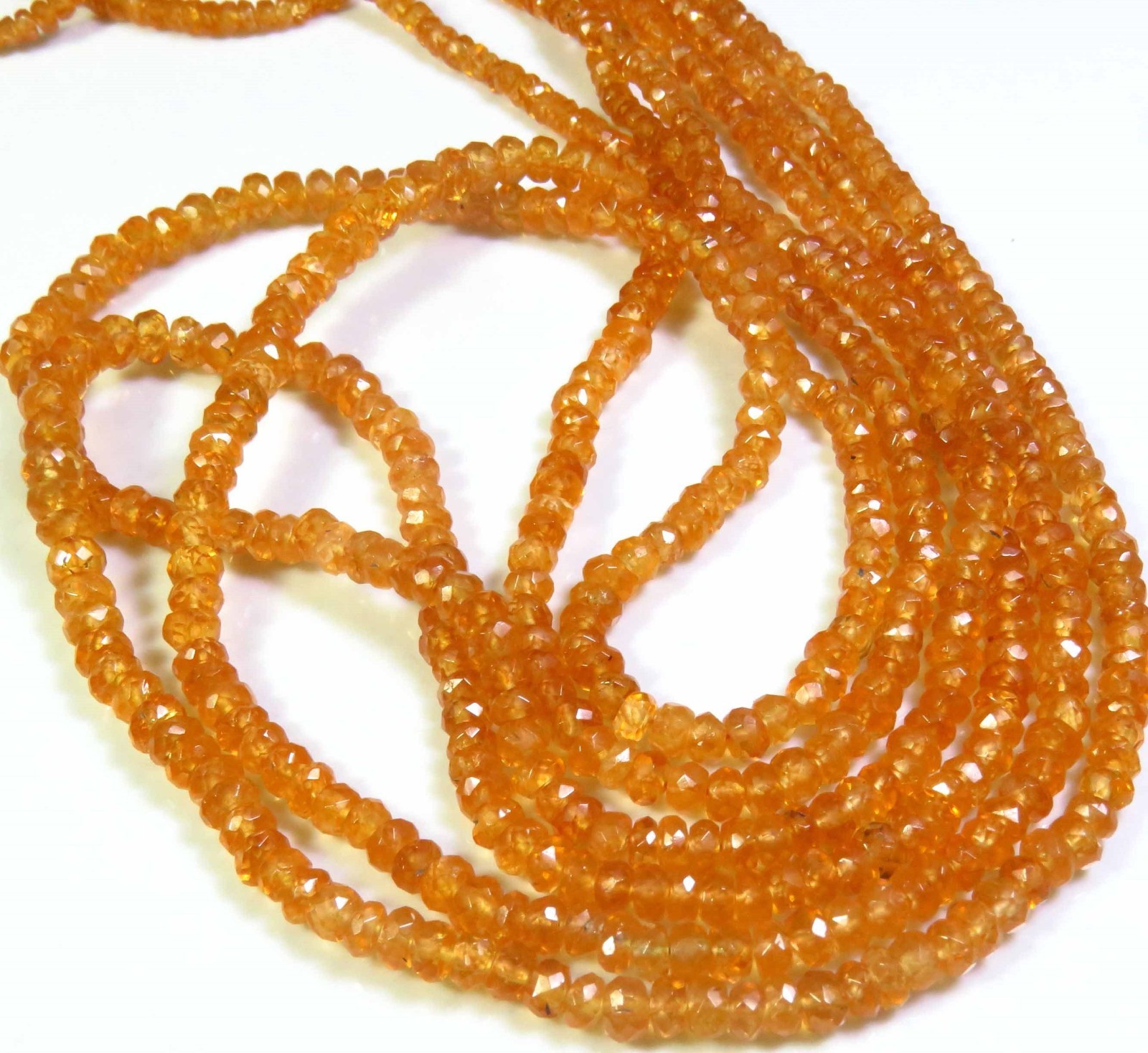 Natural Fanta Garnet Faceted Rondelle Spessartine Beads 8″Strand 2.5-4mm LC-1922