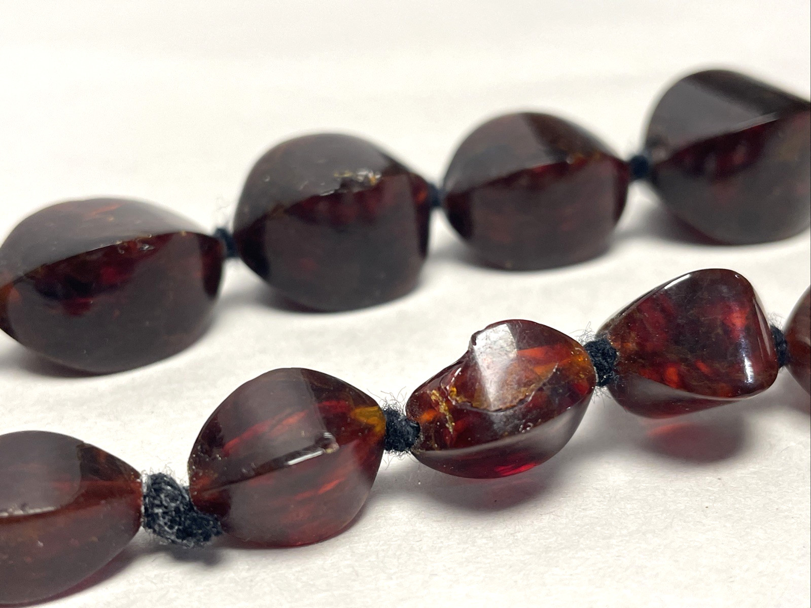 Vintage Natural Baltic Amber Necklace Rich Cognac Freeform Beads 30″ 75.73g