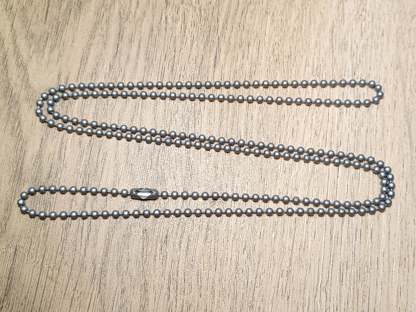 Gray Military Ball Bead Dog Tag Chain Necklace or Bracelet