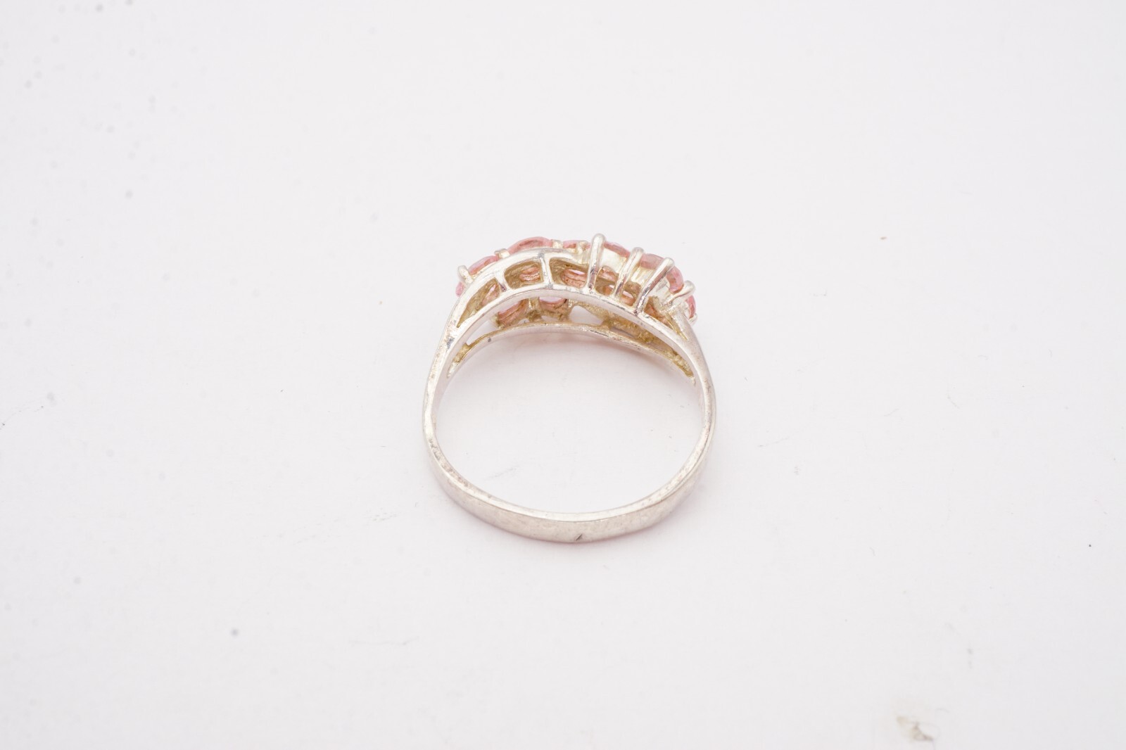 Sterling Silver 925 Pink Cubic Zirconia Ring Size 7.75