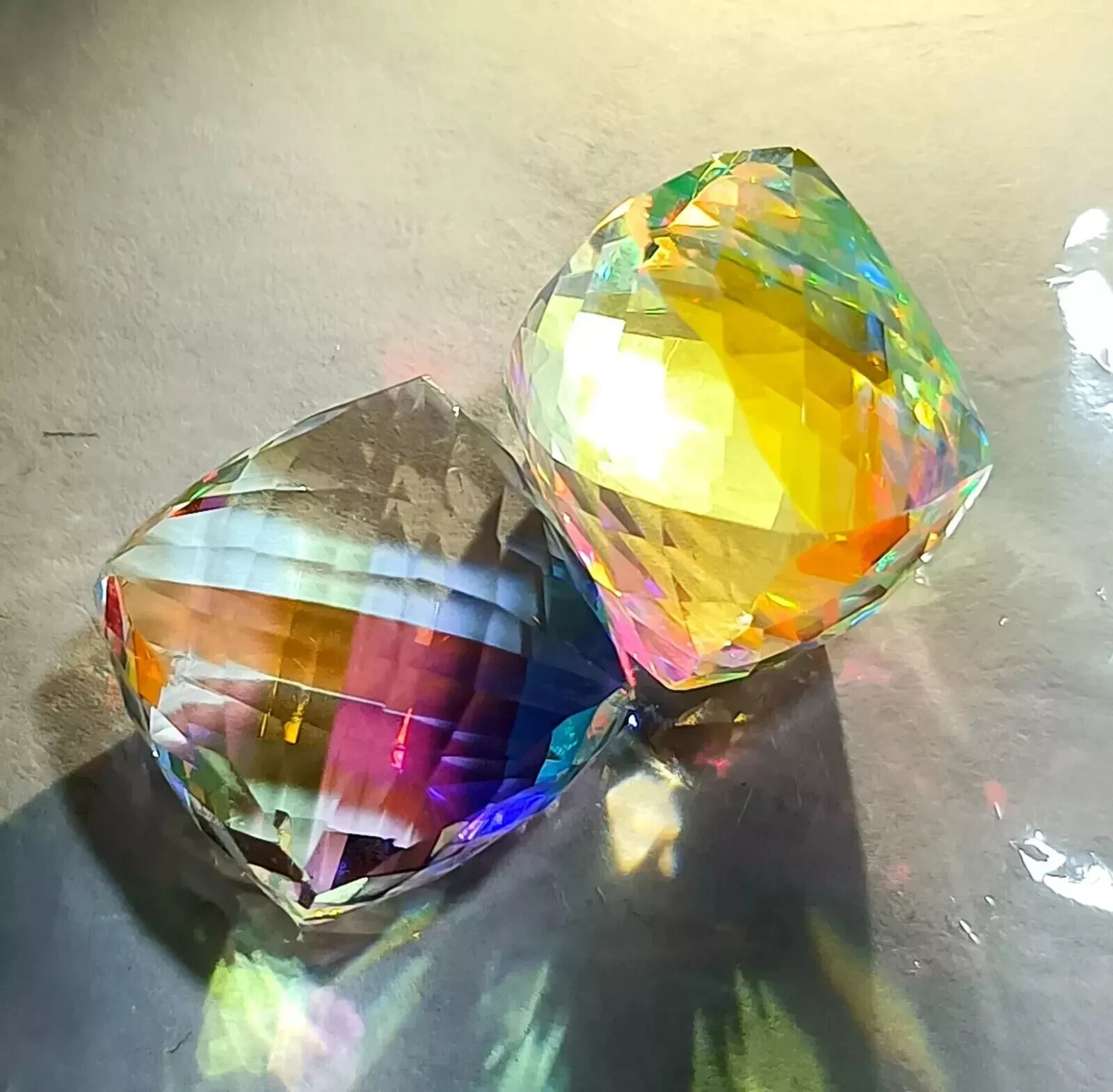 Mystic Pair Topaz 98-100 Ct Natural Rainbow Colour Cube Loose Certified Gemstone
