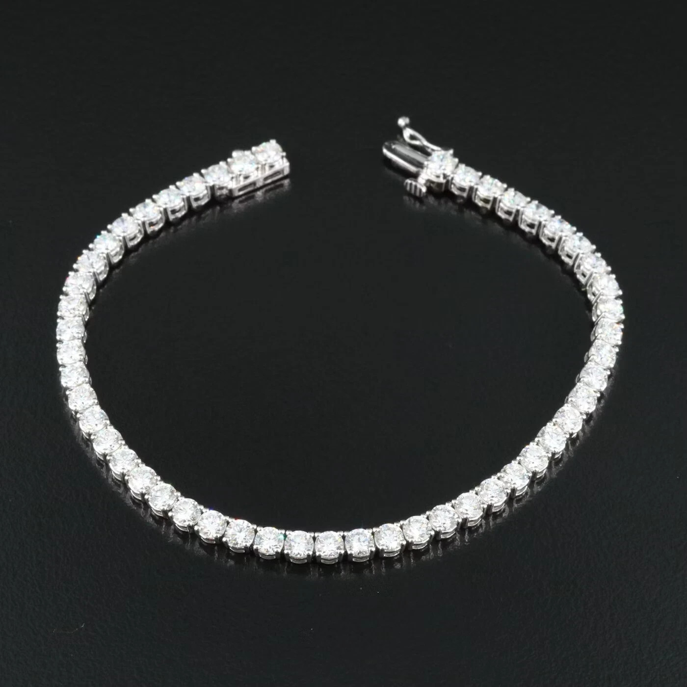 6.60CT Round Natural Diamond Women’s Tennis Bracelet GH/I1-I2 14k White Gold