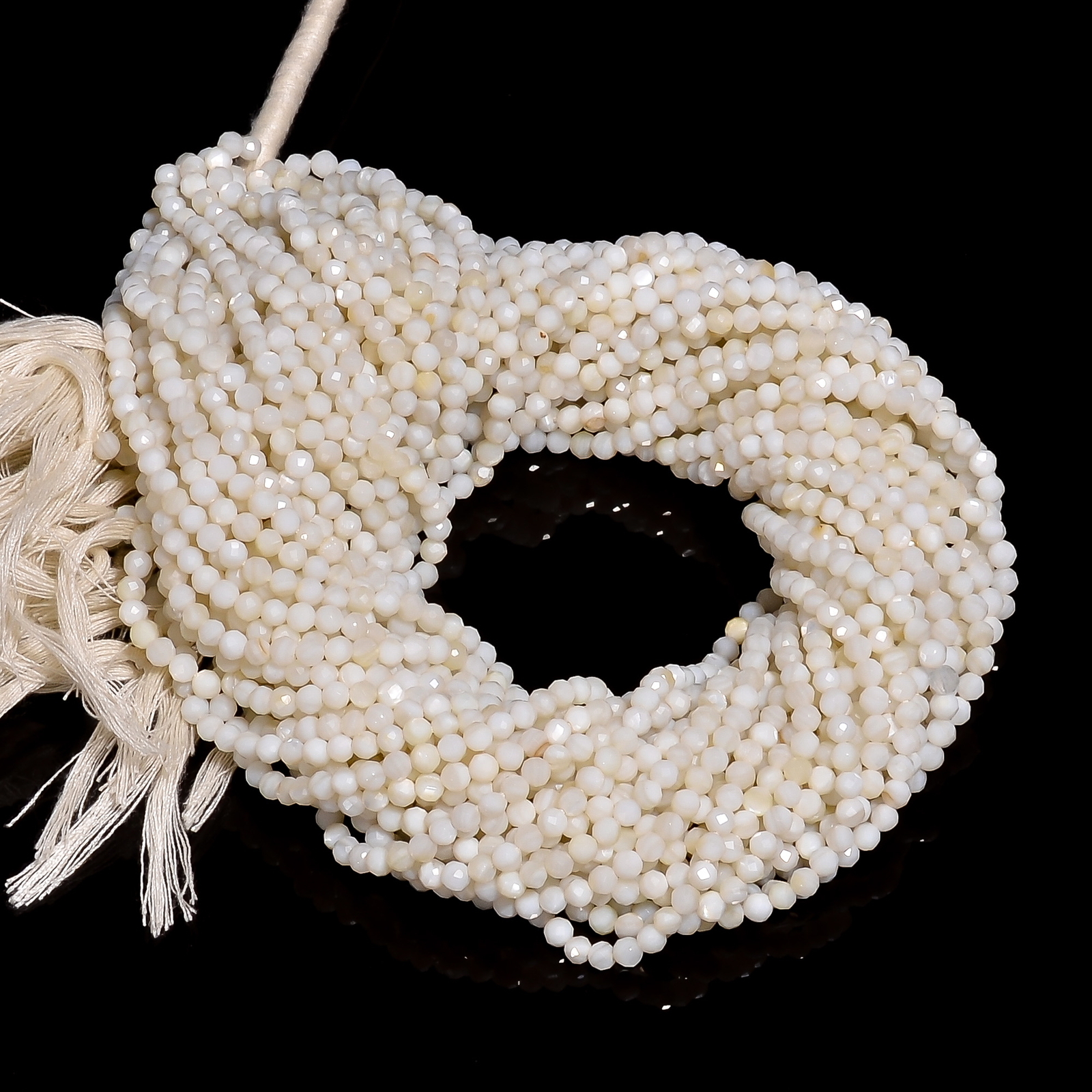 Natural White Opal Gemstone Rondelle Shape Faceted Beads 3X3 mm Strand 13″ EB261