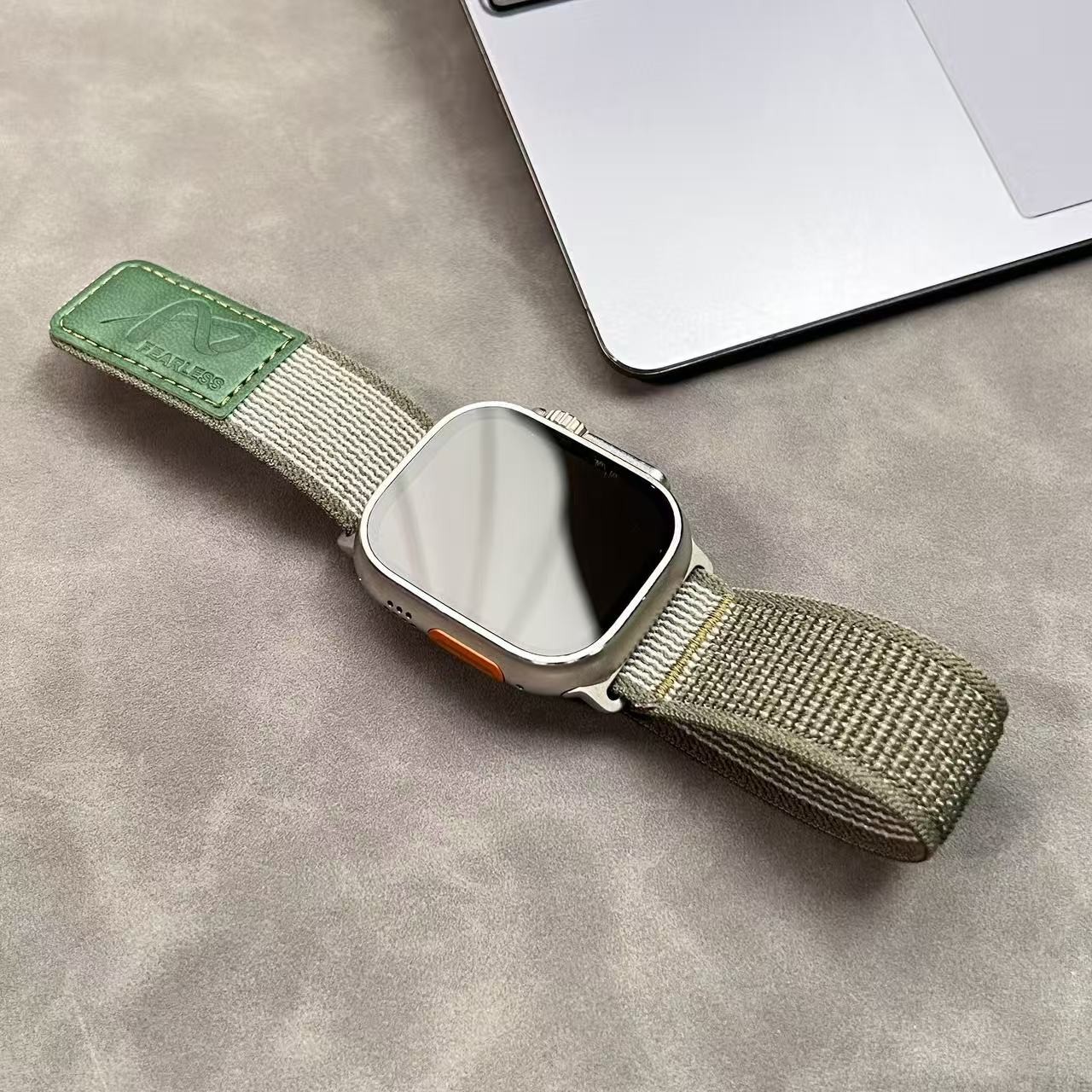 Suitable for Apple Watch S1-11/Ultra/SE – Leather Nylon Strap