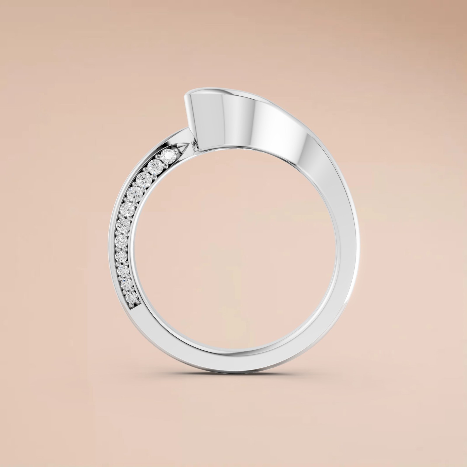 Oval Cut Lab Grown Diamond Bezel Setting Solitaire Engagement Ring