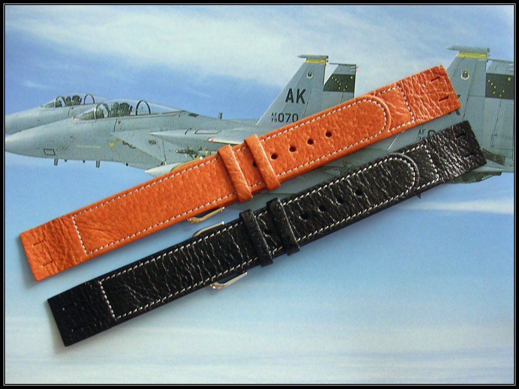 20mm XL Open End strap Genuine Pigskin band for vintage Wire Lug watch IW SUISSE