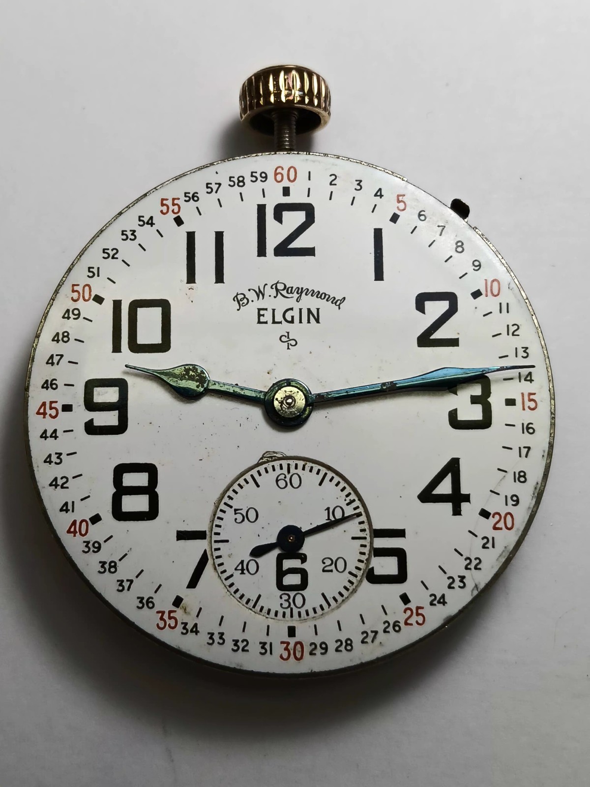 Elgin 16s BW raymond lever set 21 jewel pocket watch movement