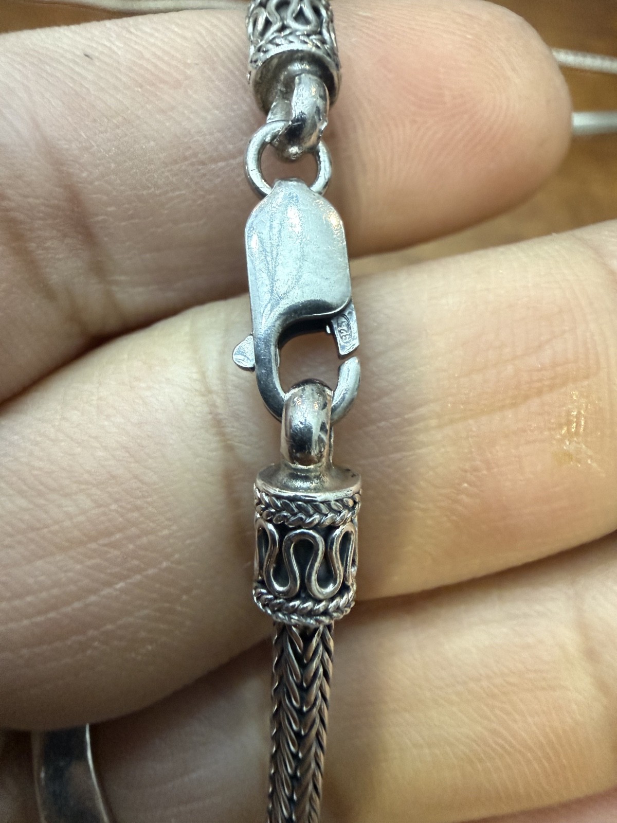 Sterling Silver 925 Tulang Naga Weave Necklace Chain Braided Design 18″ – 22g