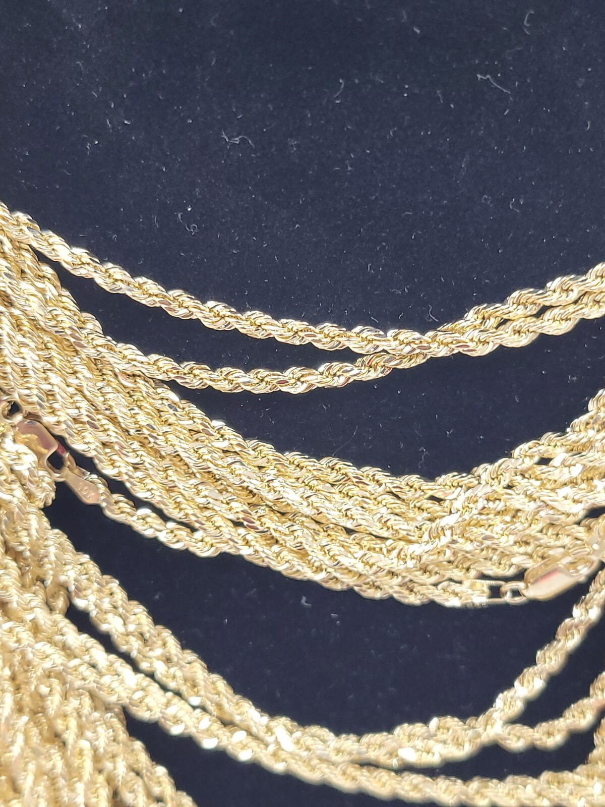 10KT Rope Necklace 2.5 MM, Real 10kt Gold, Diamond Cut Lobster Lock, Brand New
