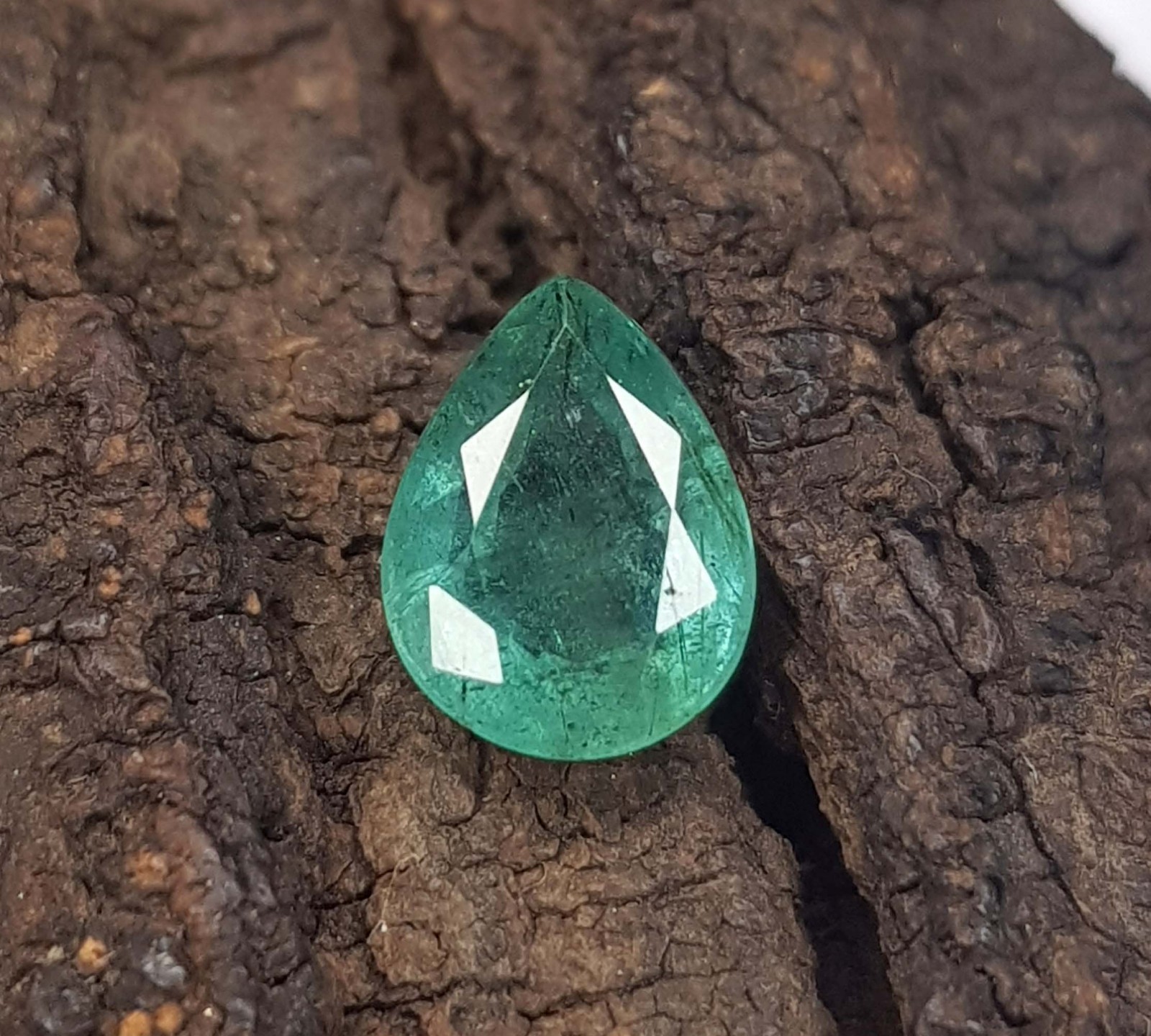 1.74 Ct Natural Emerald Zambia Pear Shape Untreated Loose Gemstone