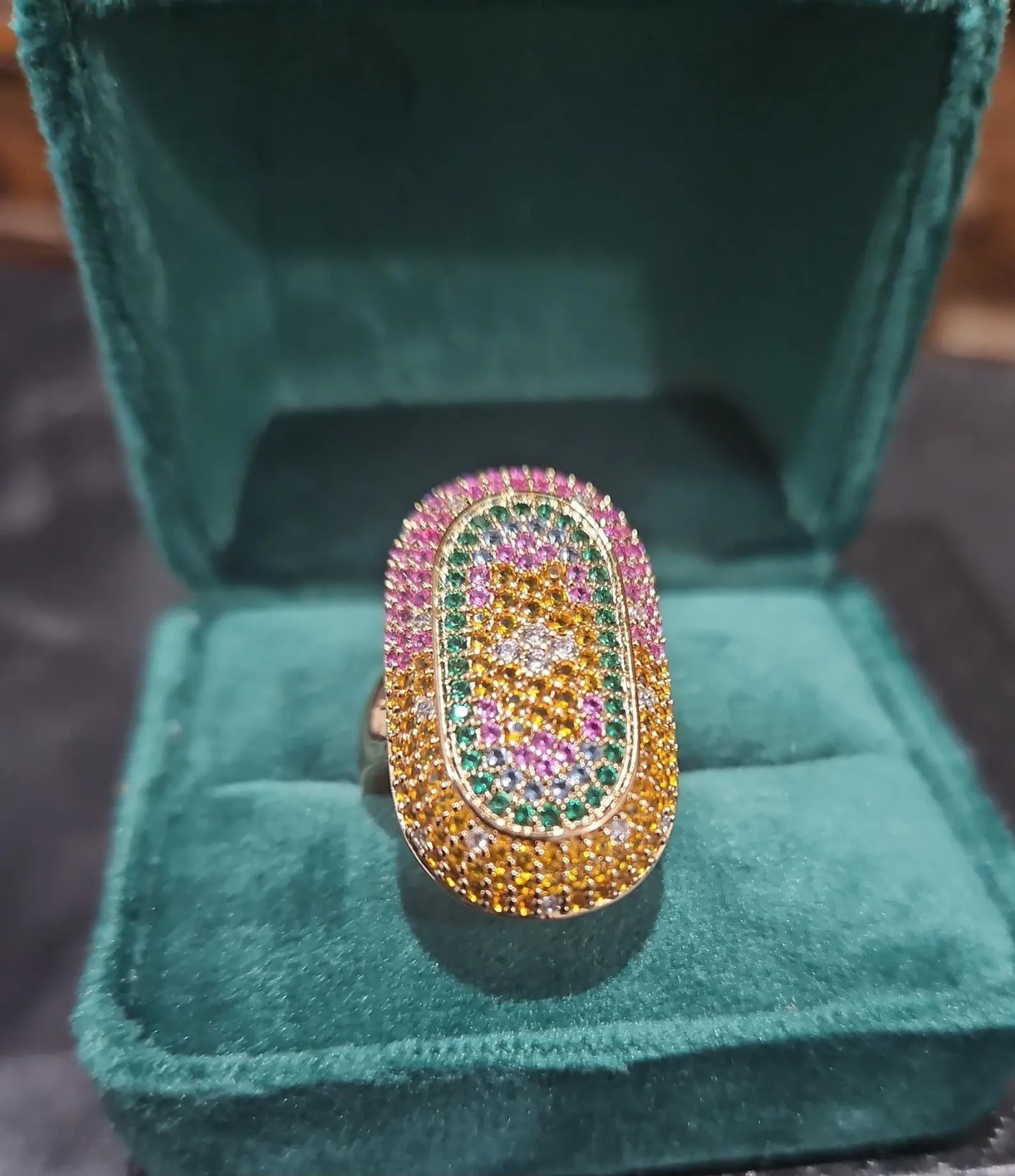 Elegant Multicolour Gemstones Cocktali Rings,925 Sterling Silver.Gift For Womens