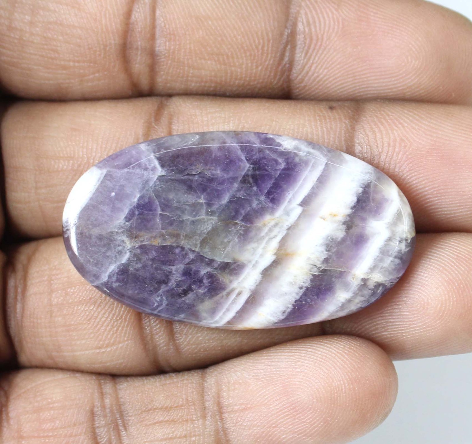 Brazilian Natural Violet Amethyst 40.55 Ct/42 mm Oval Gemstone Certified T38123