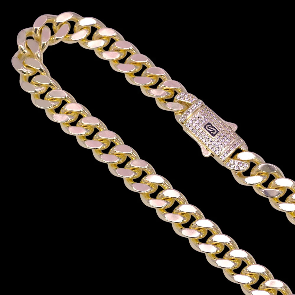 18K Gold Filled 8mm Miami Cuban Chain 20″ W/Lux Clasp Hypoallergenic