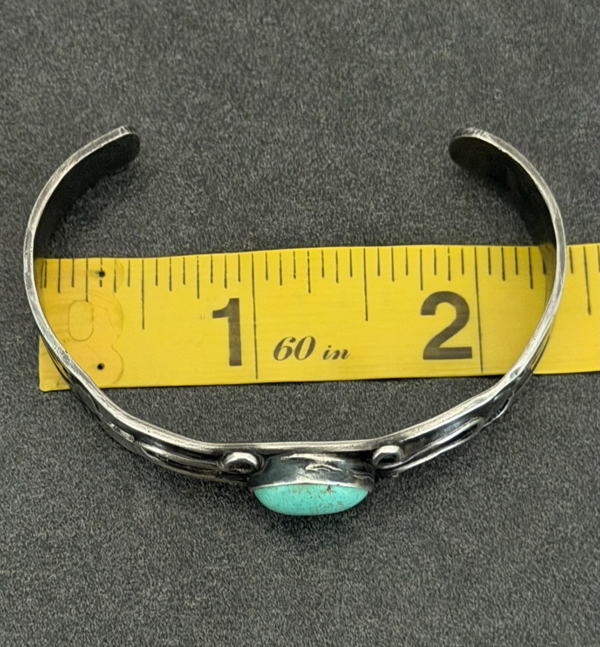 OLD Vintage Native American NAVAJO Turquoise Ingot Silver SMALL Bracelet 6 in