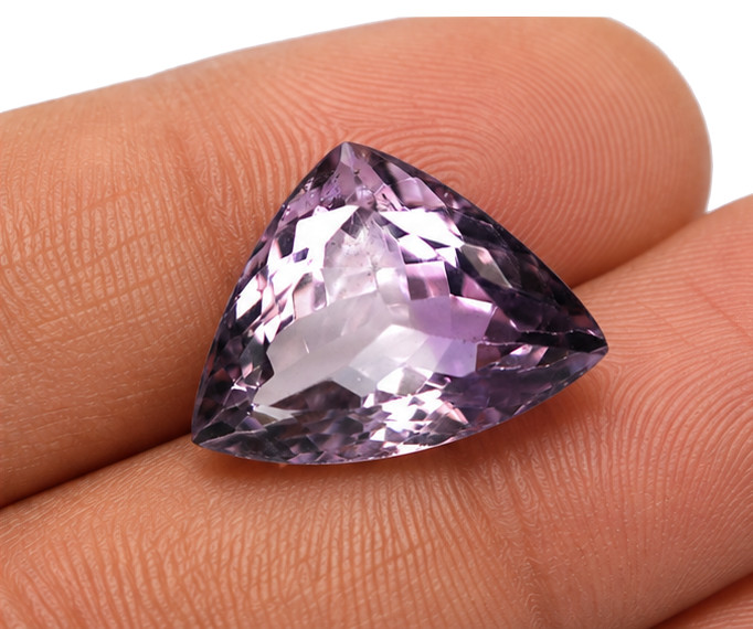 18.00Ct Natural Amethyst Trillion Cut Unheated Purple Loose Gemstone 20.4×13.9mm