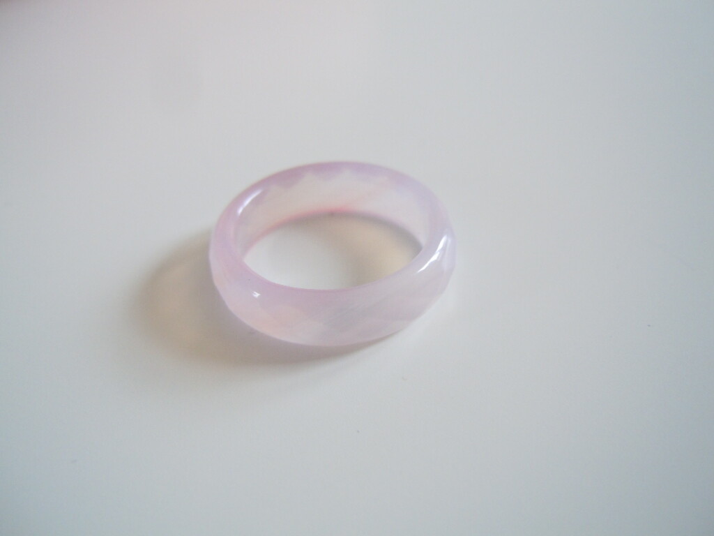 Ring Band Ring Pink Faceted Gemstone 2.0 G/Size 55 (Approx. Ø 17.5 Mm)/B: 0.6 Cm