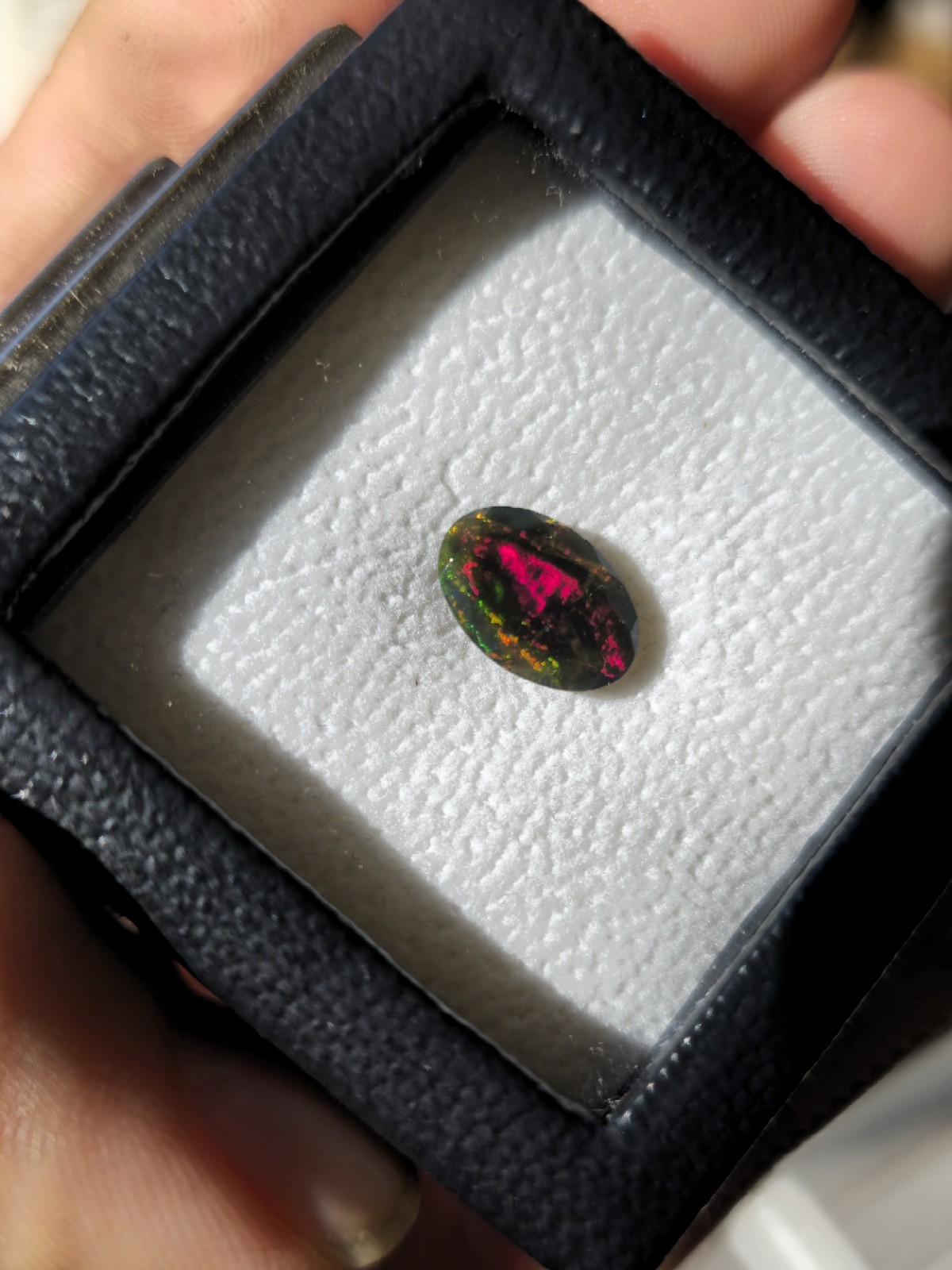 Solid Black Opal 1.80ct • Hand Faceted • Natural Colour Play Gemstone ✨️