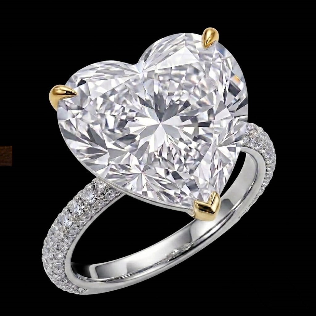 8.00 Ct Certified Heart Shape White Natural Diamond Engagement Ring Great Shine