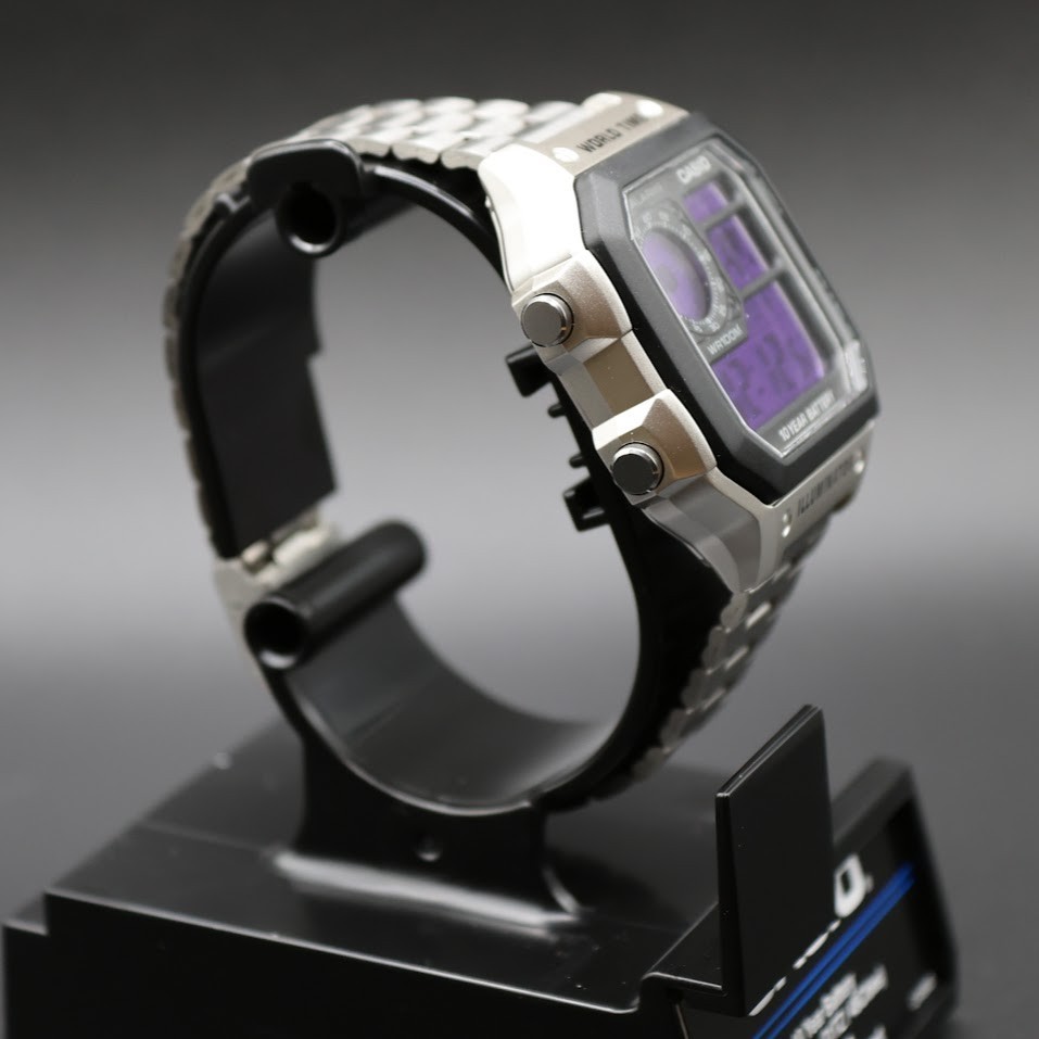 Ultraviolet | CASIO AE-1200WHD Royale w/ Stainless Steel Watch Band | Mod 🟪