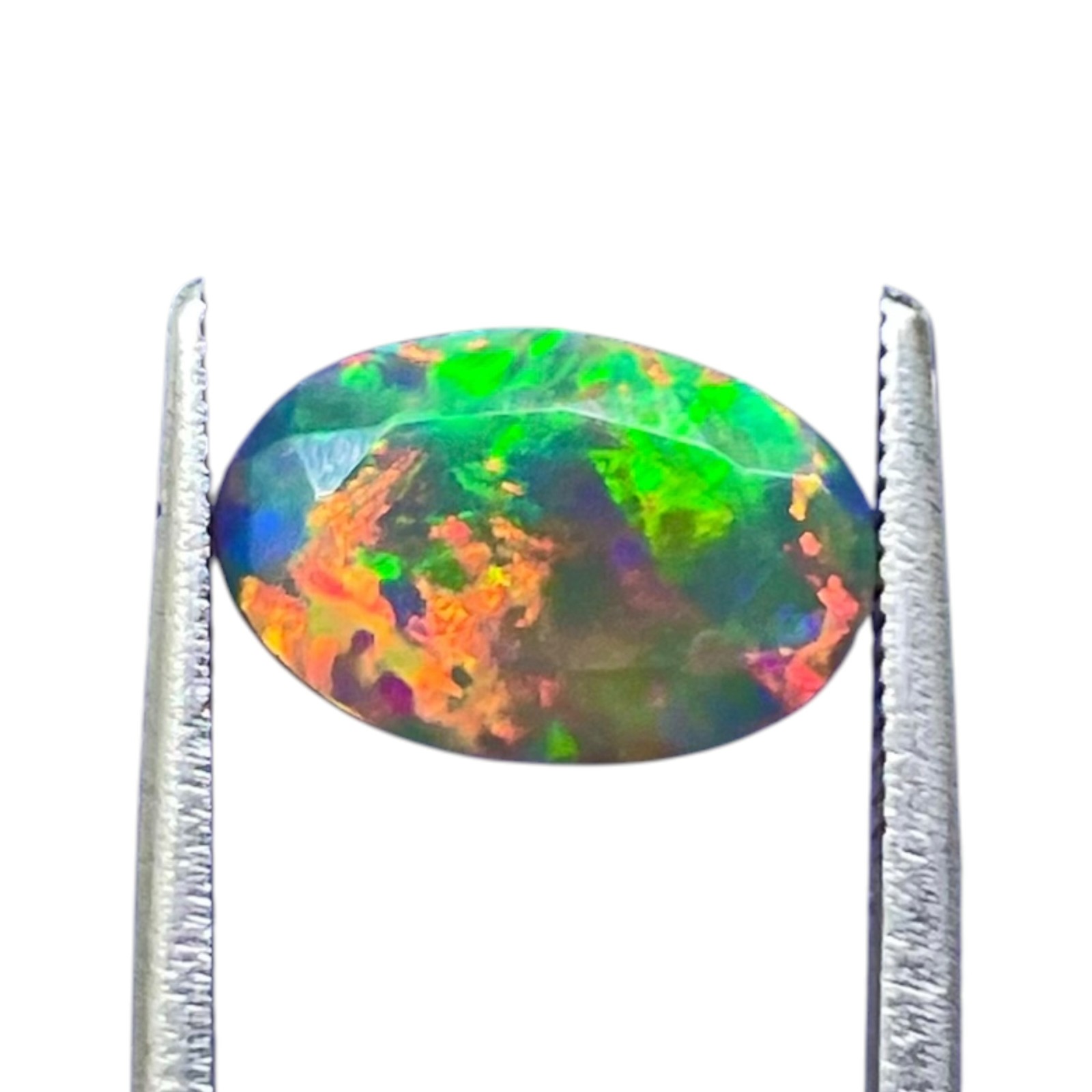 2.25 Cts Natural Black Opal 12x8mm Oval Cut AAA+ Quality Flashy Loose Gemstone