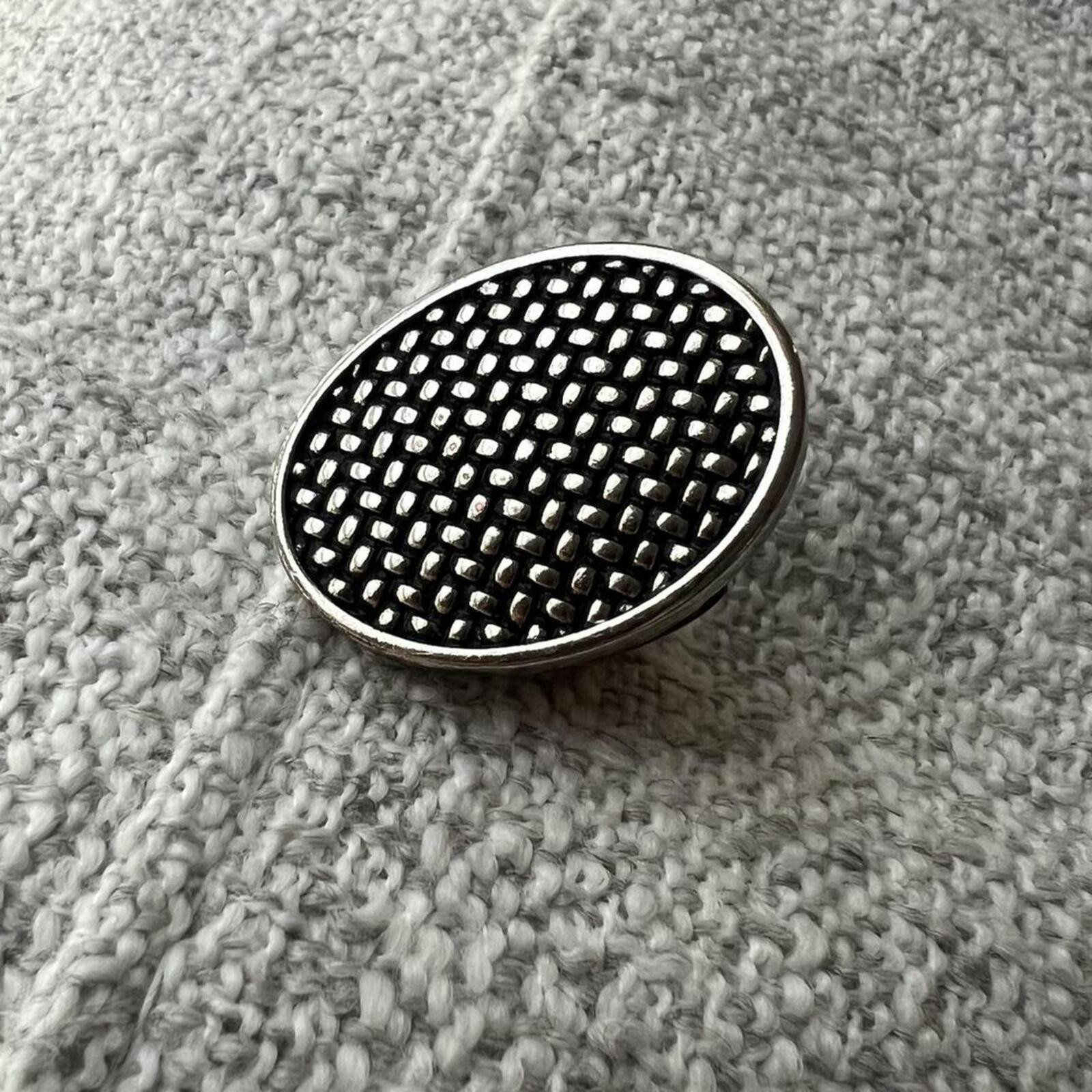 Vintage Silver Basket Weave Statement Ring