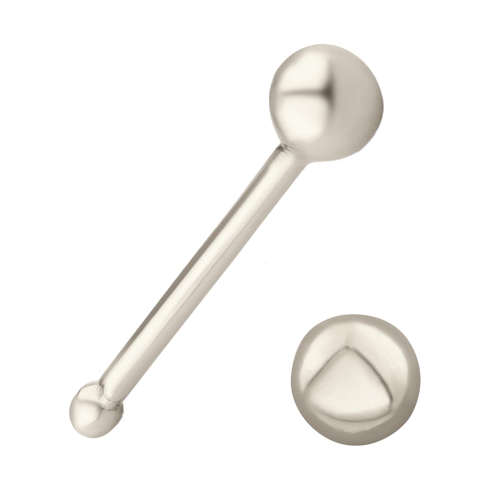 14k Solid Gold 2mm Plain Ball Nose Bone | Yellow Gold | White Gold | 1.5mm | 2mm