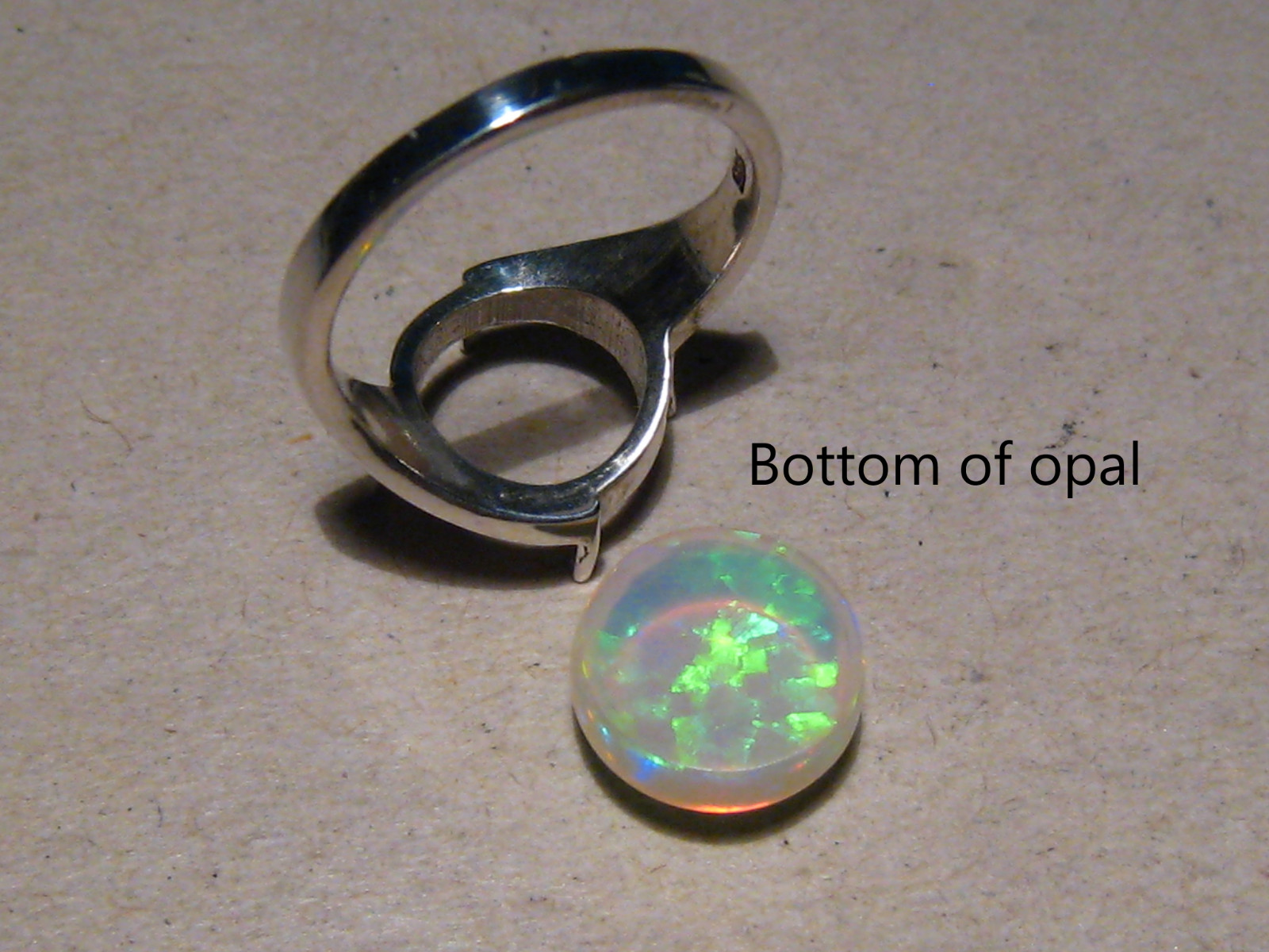 4.0 ct. crystal Welo Opal Ring , sterling silver