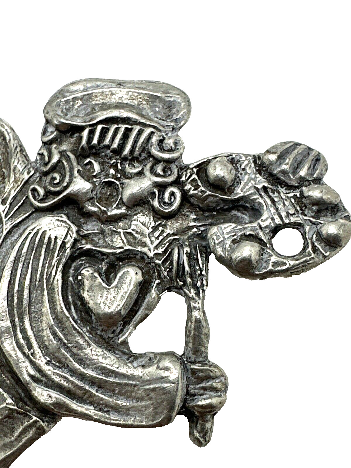 Vintage MARCIE USA Pewter Angel Pendant Necklace Artist Painting Art Palette 24″