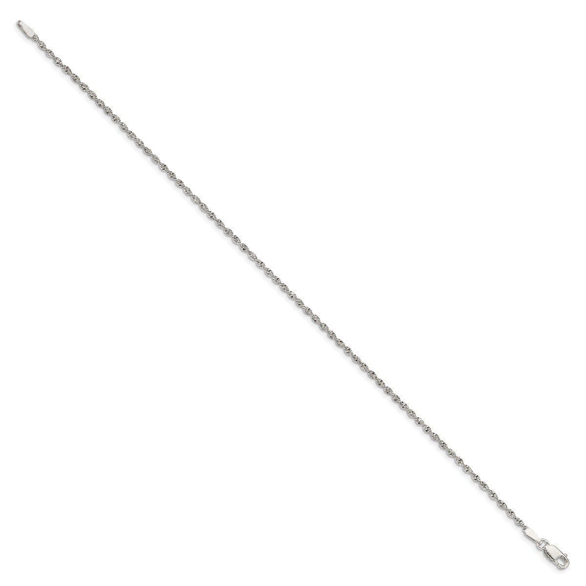 Sterling Silver Twisted Herringbon Chain 7″, 8″, 16″, 18″, 20″, 24″ Inch Length