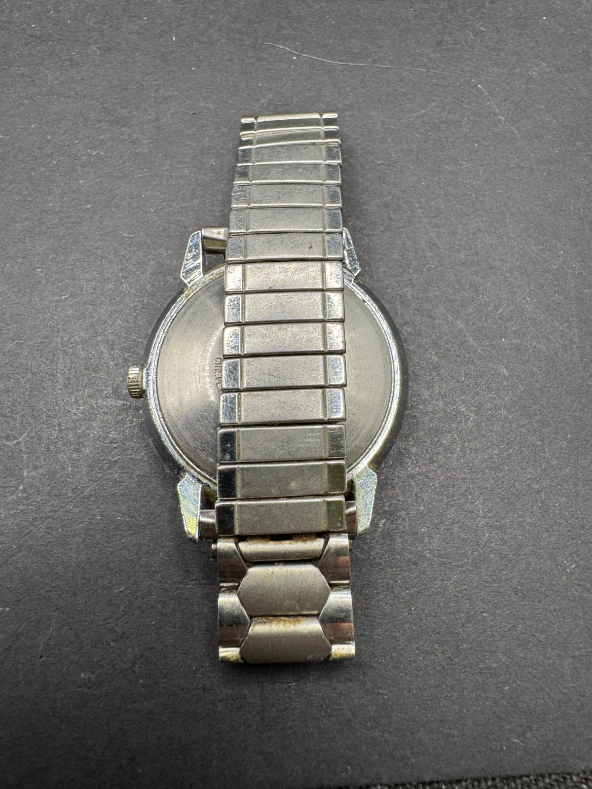 Vintage TIMEX Men’s Electric Dynabeat Black Dial Silver Tone Quartz Watch 30mm