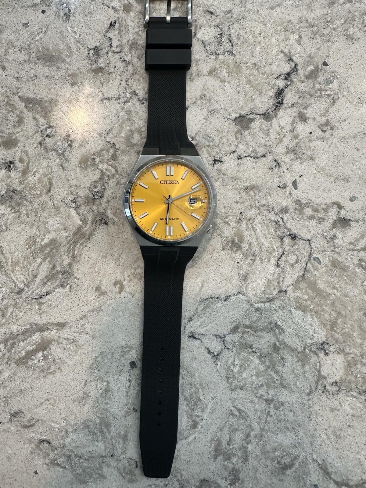 Citizen Tsuyosa Automatic Watch Yellow Dial, 40mm, NJ0150-56Z WITH RUBBER STRAP
