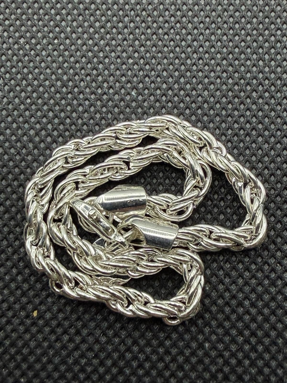 vintage Italian sterling silver 925 French rope chain Bracelet