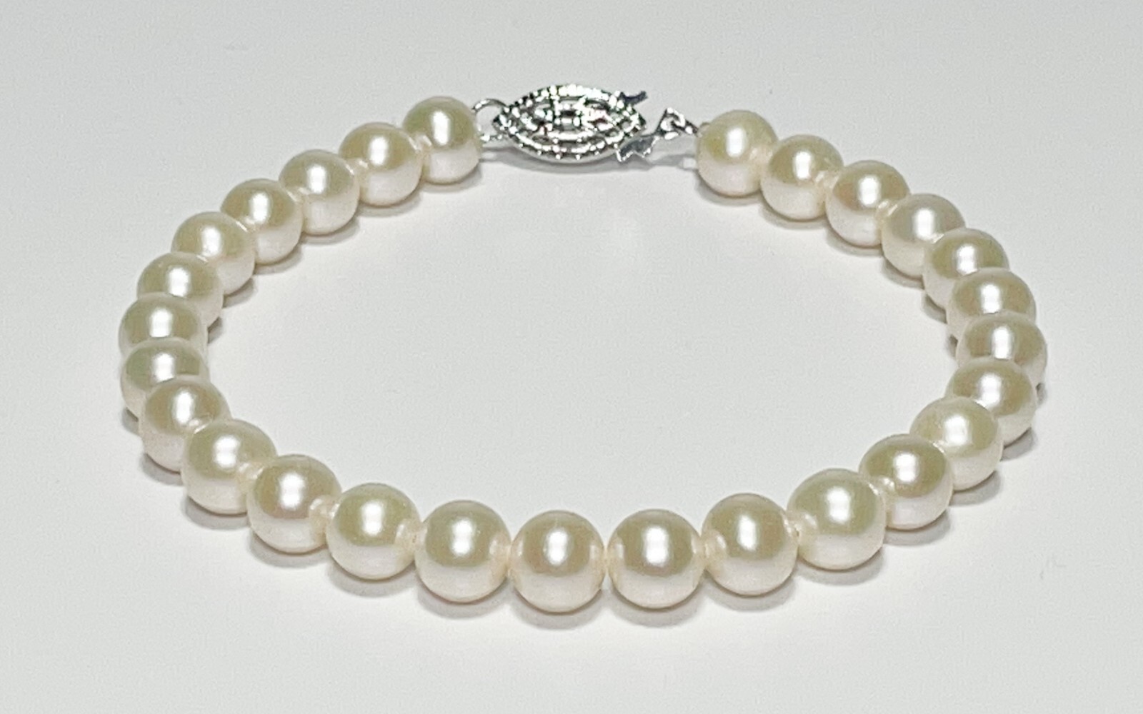 6-9mm AAA White Pearl Bracelet 6-8 Inch White Freshwater Pearl Bracelet