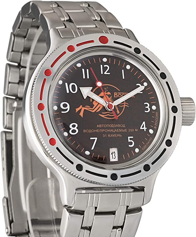 Vostok Amphibia 420380 Watch Scuba Dude Military Mechanical Automatic US SELLER