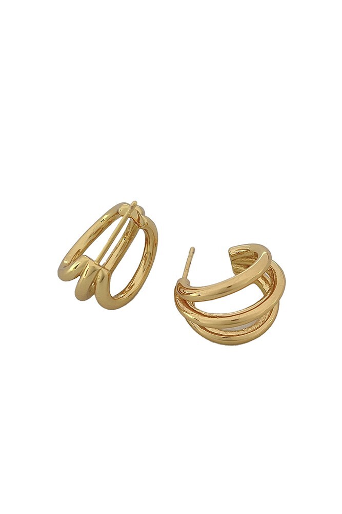 Do Everything in Love 14K Gold White Gold Dipped Post Earrings Made in KOREA