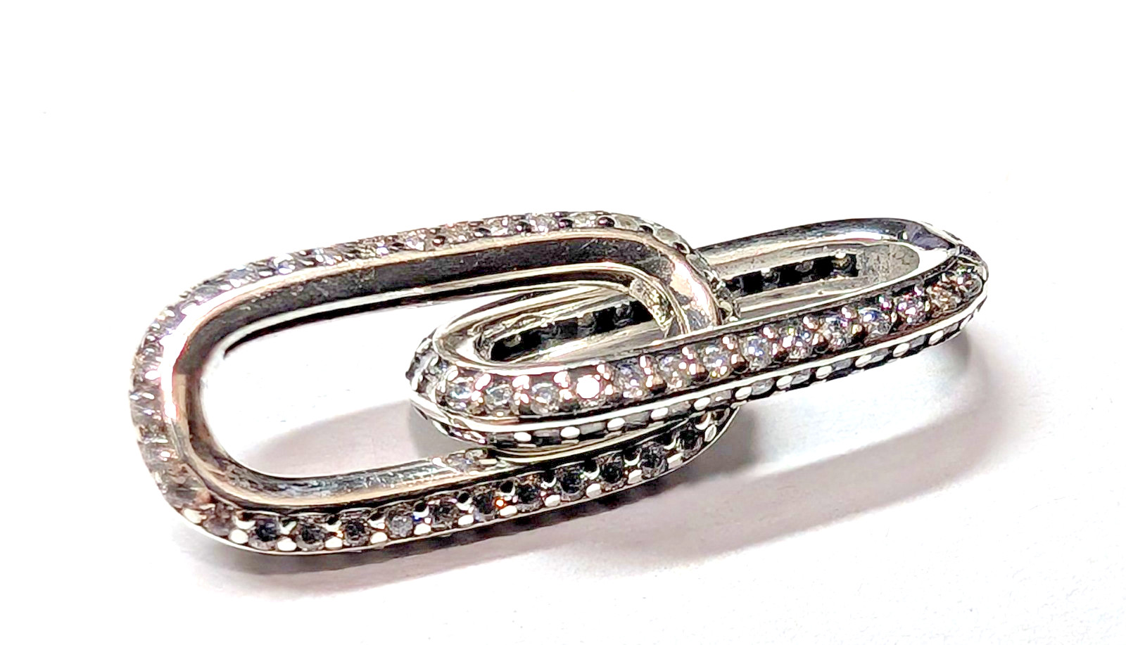 Authentic Pandora Charm, ME Double Link with CZ, #799660C02, Silver