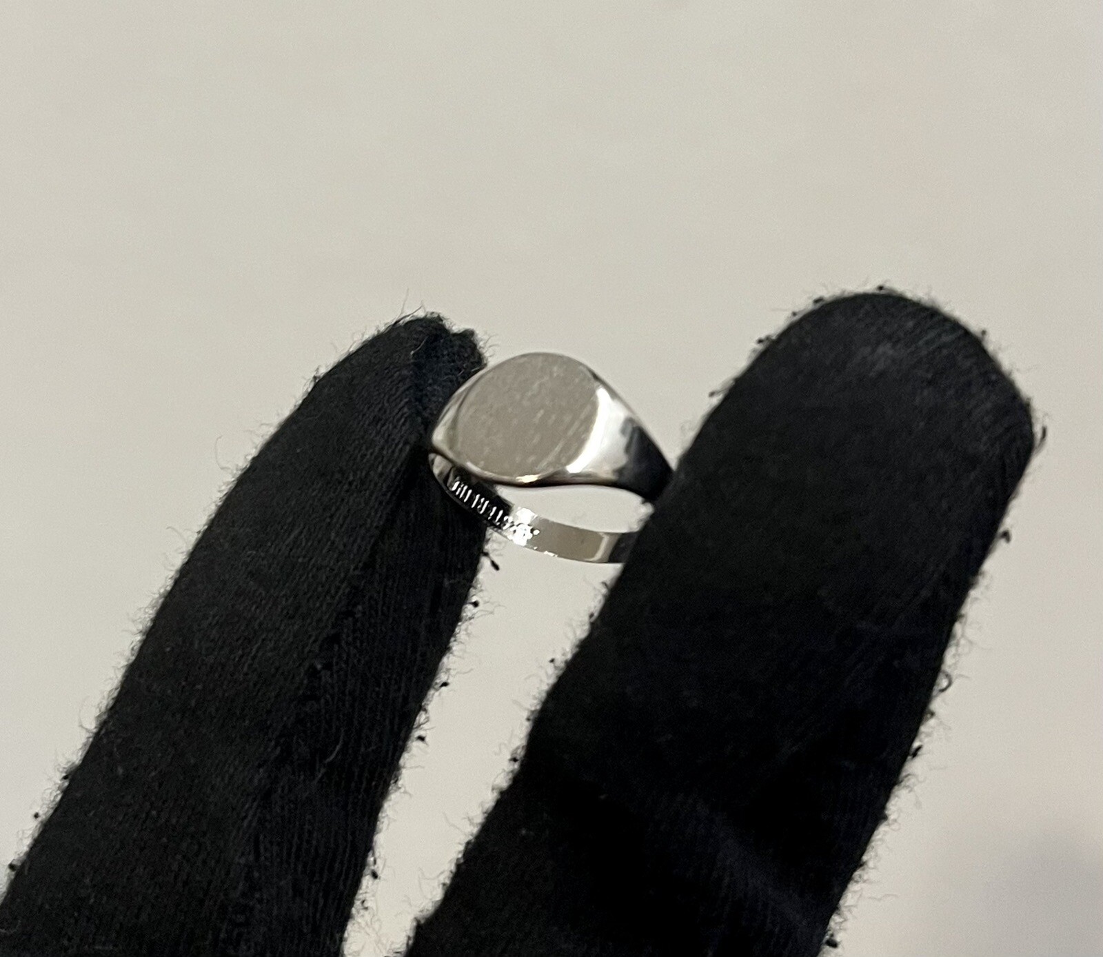 Sterling Silver Plain Signet Ring Large 10.2mm Sz 4.75 No Monogram Victorian