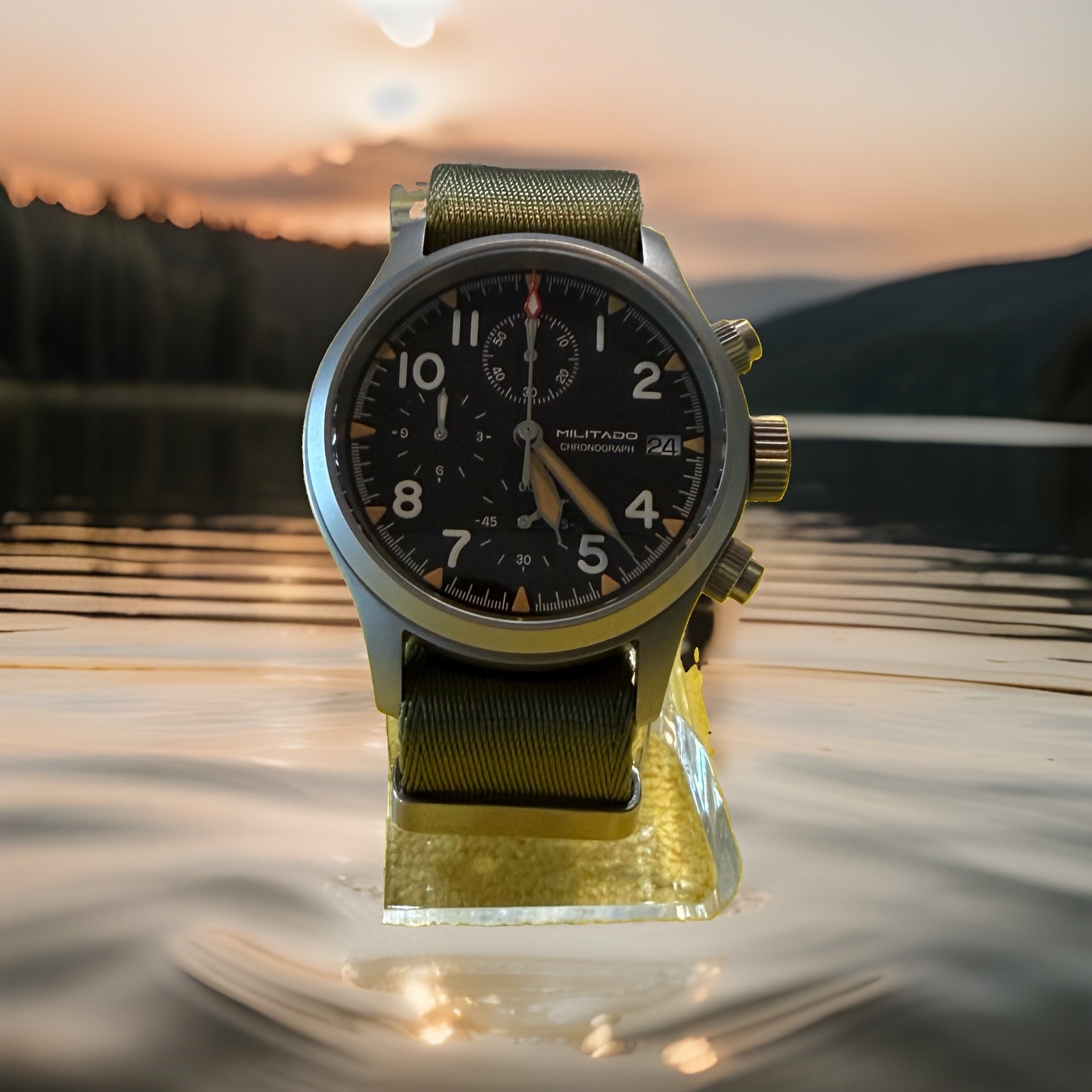Militado Retro Chronograph ML1868-2 VK67 Date 39mm