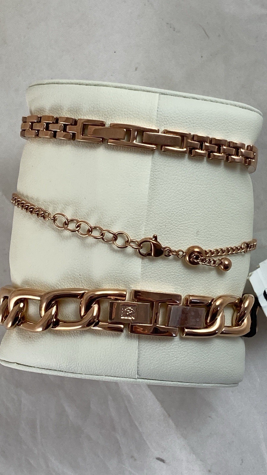 Anne Klein Women’s Watch & Bracelet Set Rose Gold Mother Of Pearl Butterfly NEW
