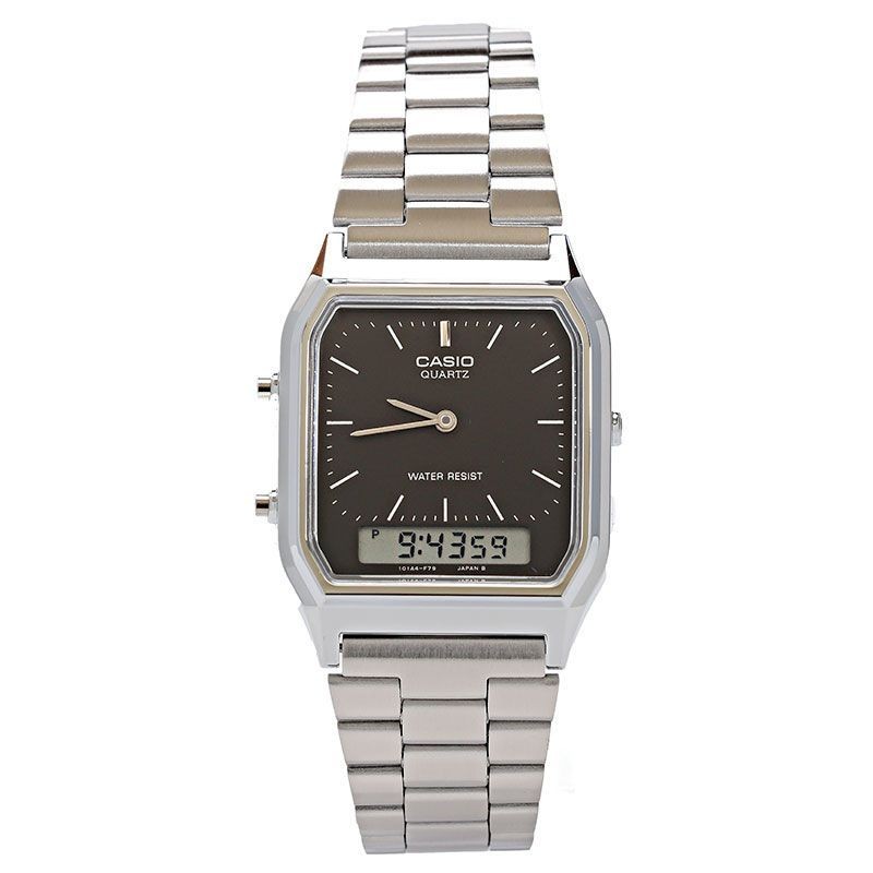 New CASIO Watch CASIO VINTAGE AQ 230A 1D Silver Black Men’s Women’s CASIO from J