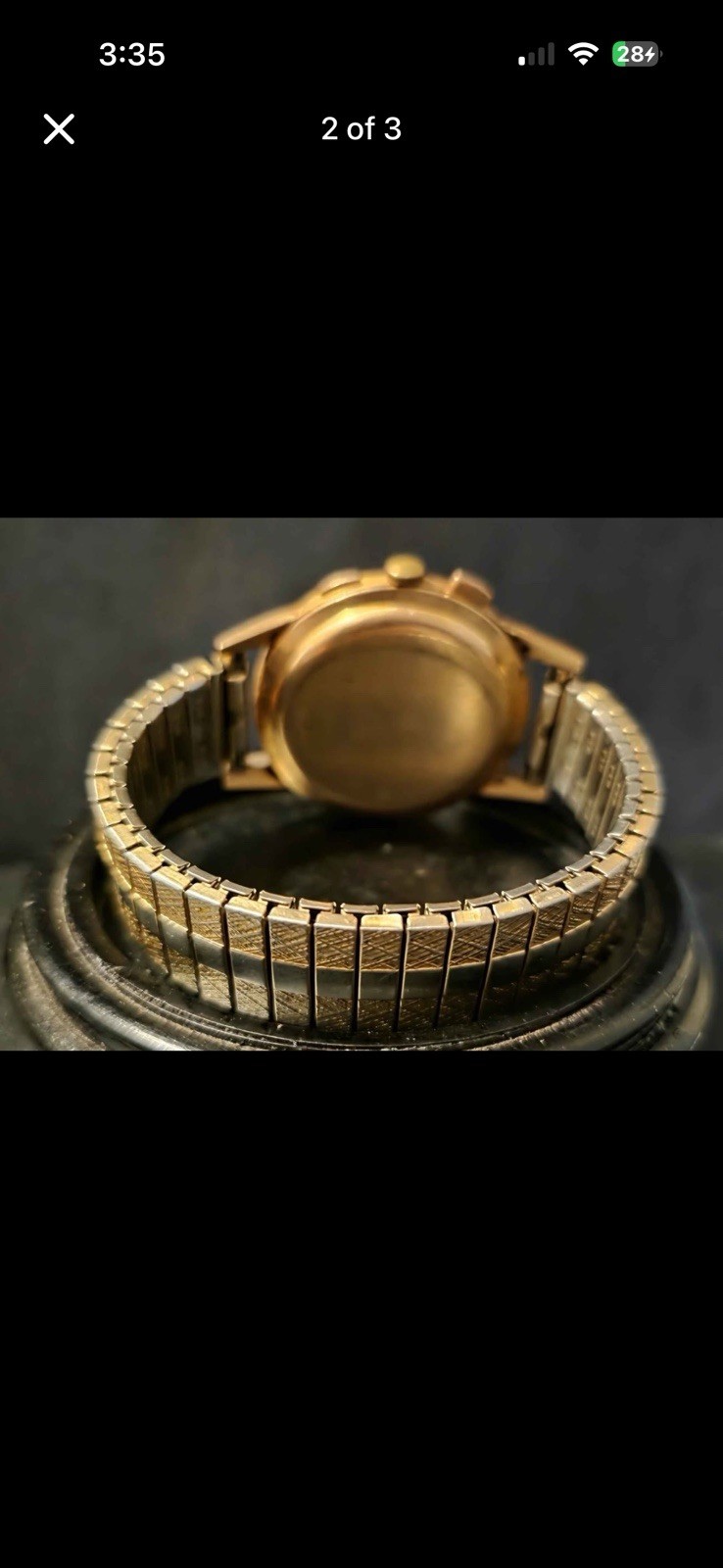 Lemania Vintage Men’s Manual Chronograph Tachymeter gold Dial Bracelet
