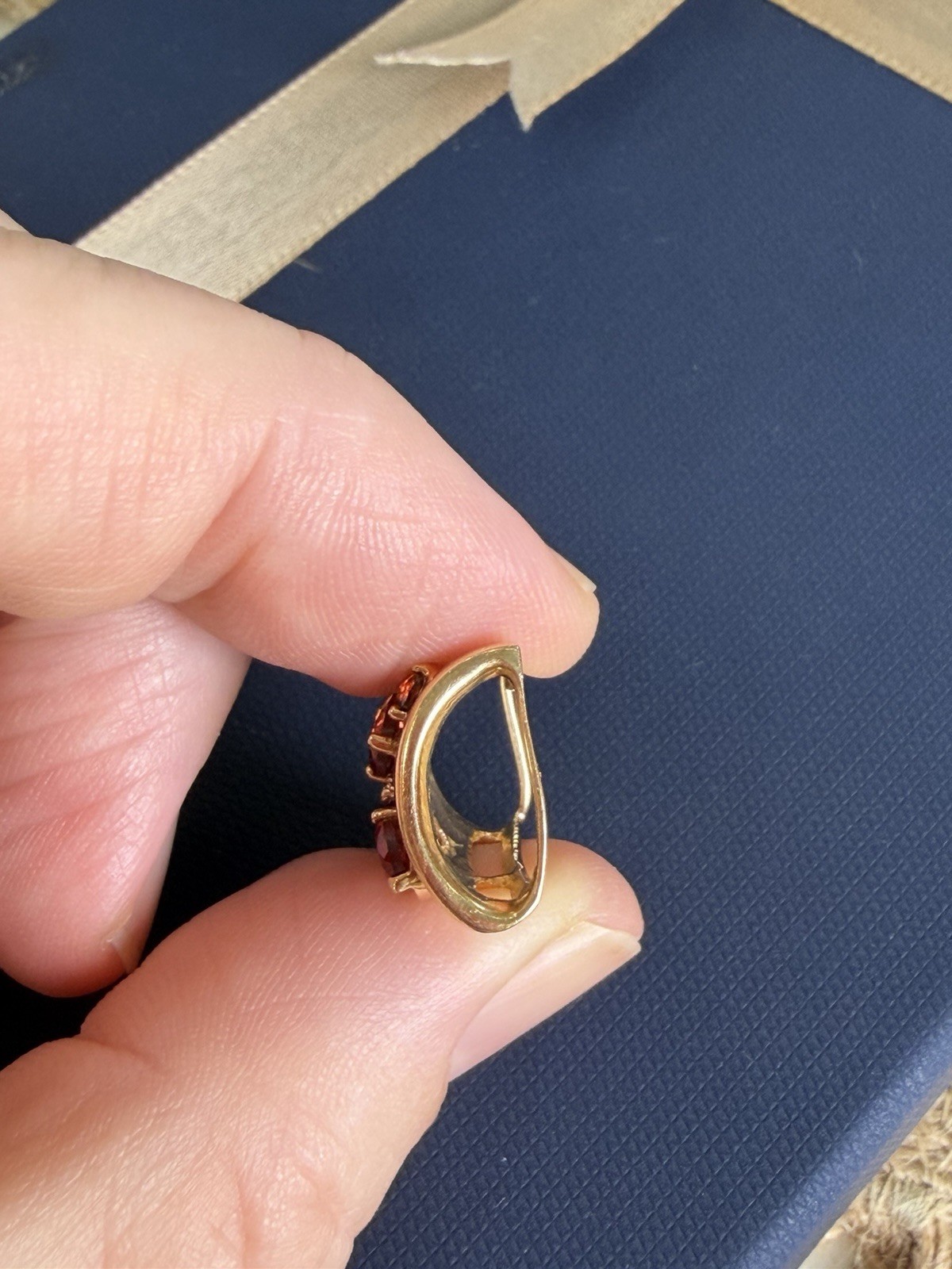 14kt Y/Gold Garnet & Diamond Slide 5.4 grams