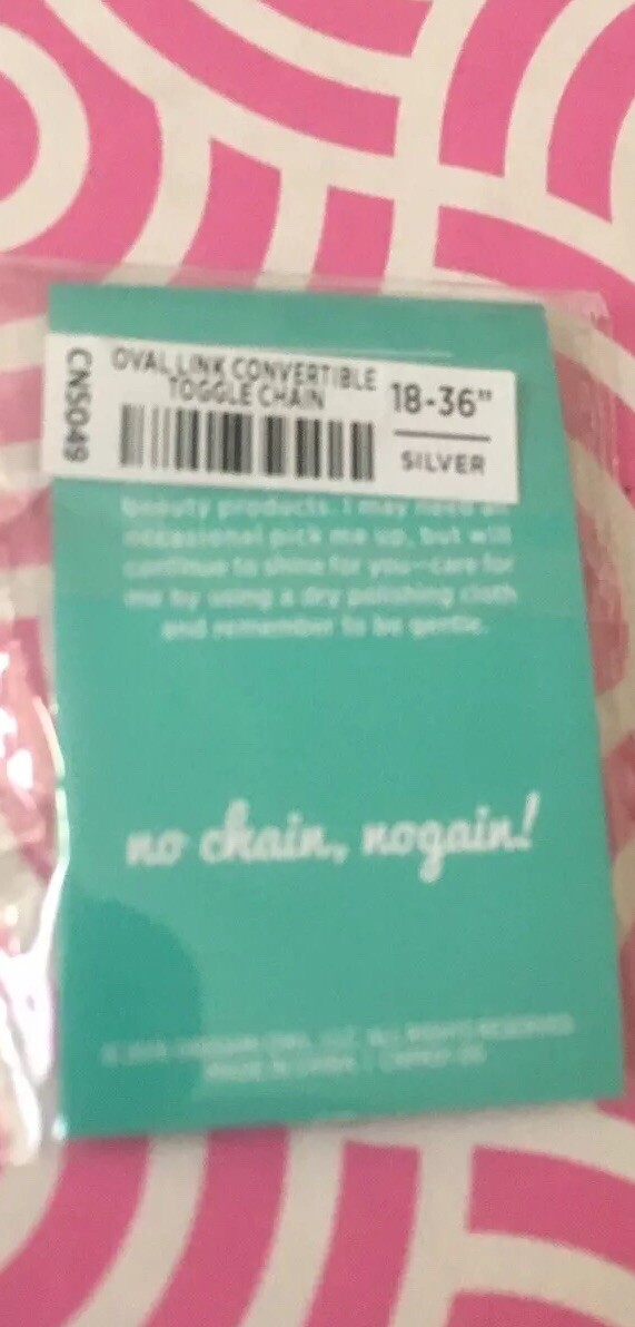 Authentic Origami Owl 18” – 36” Oval Link Convertible Toggle Chain Silver 18/36”