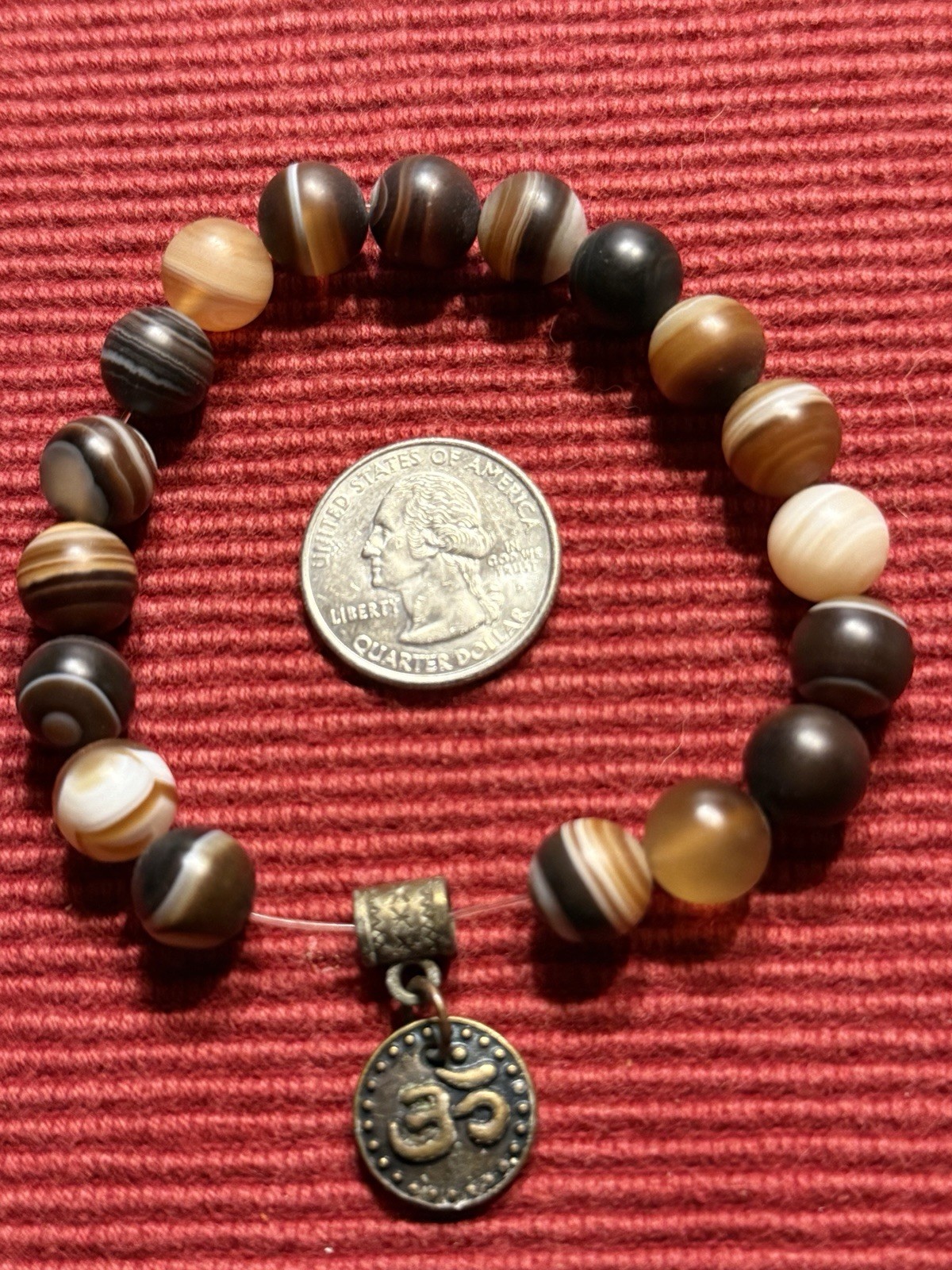 Bracelet Possibly Sulemani Hakik. Matte Finish Stone for Men and Women 6 mm.