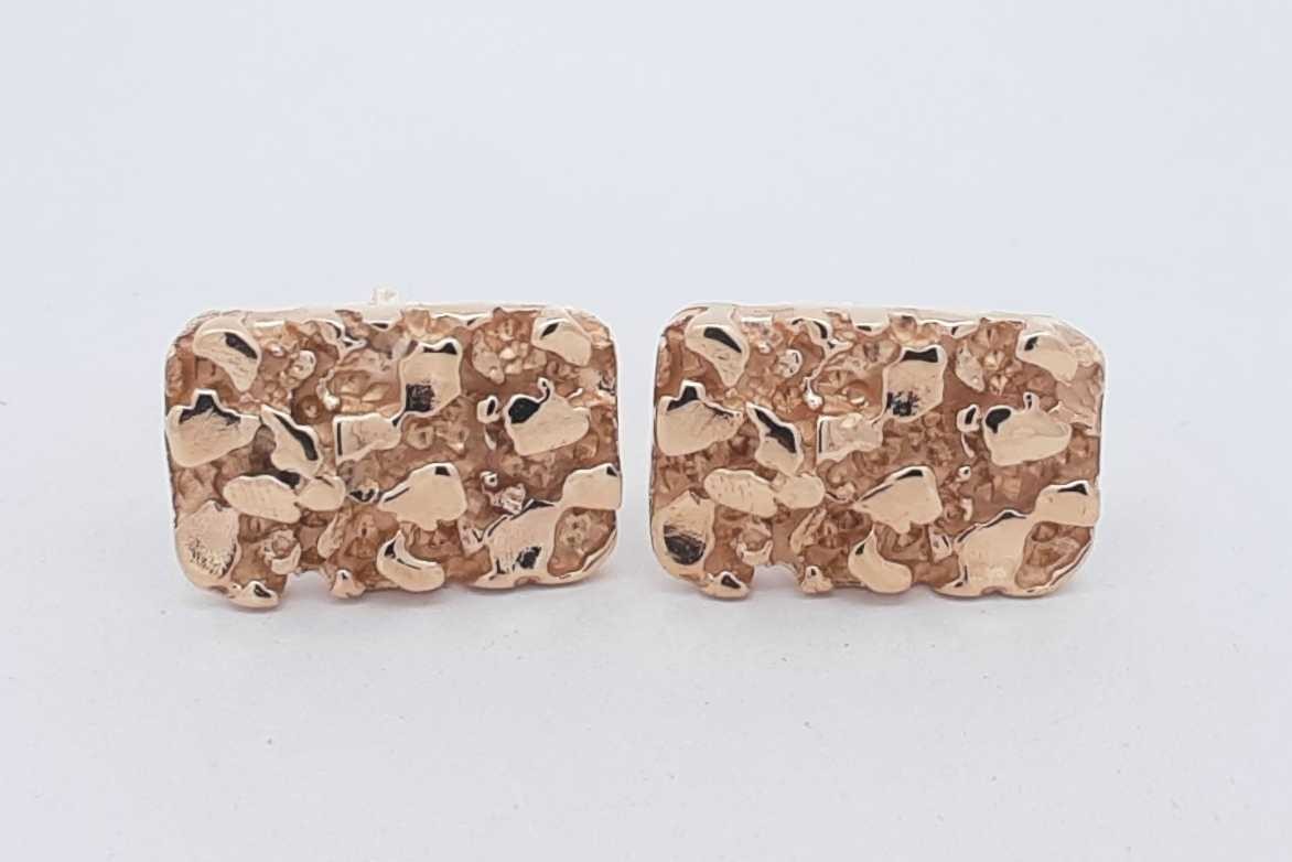 14k Yellow Gold Nugget Cuff Links 15.9 Grams Eb0726erxsa